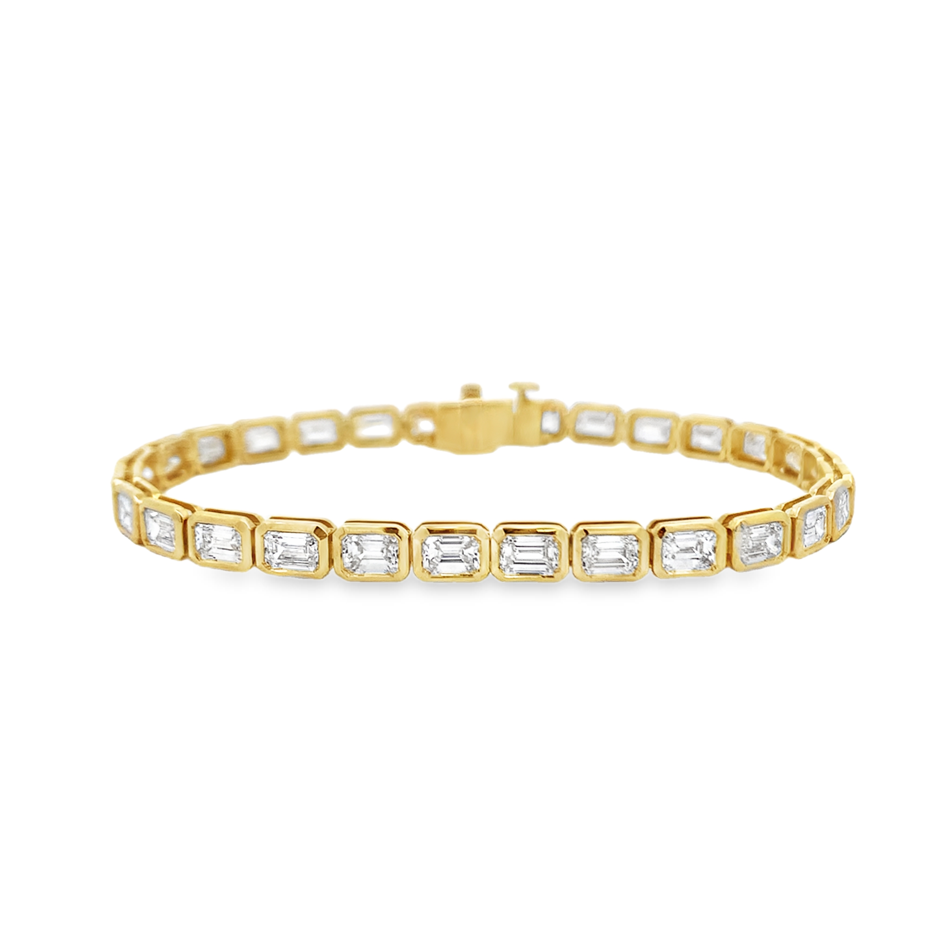 Norman Silverman 18K Yellow Gold Emerald-Cut Diamond Tennis Bracelet