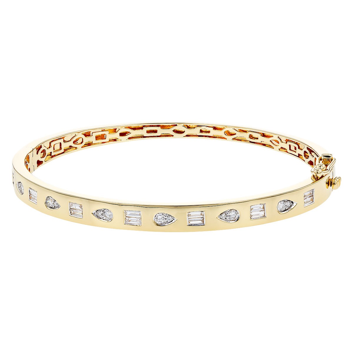 Allison Kaufman 14K Yellow Gold Burnished Diamond Bangle