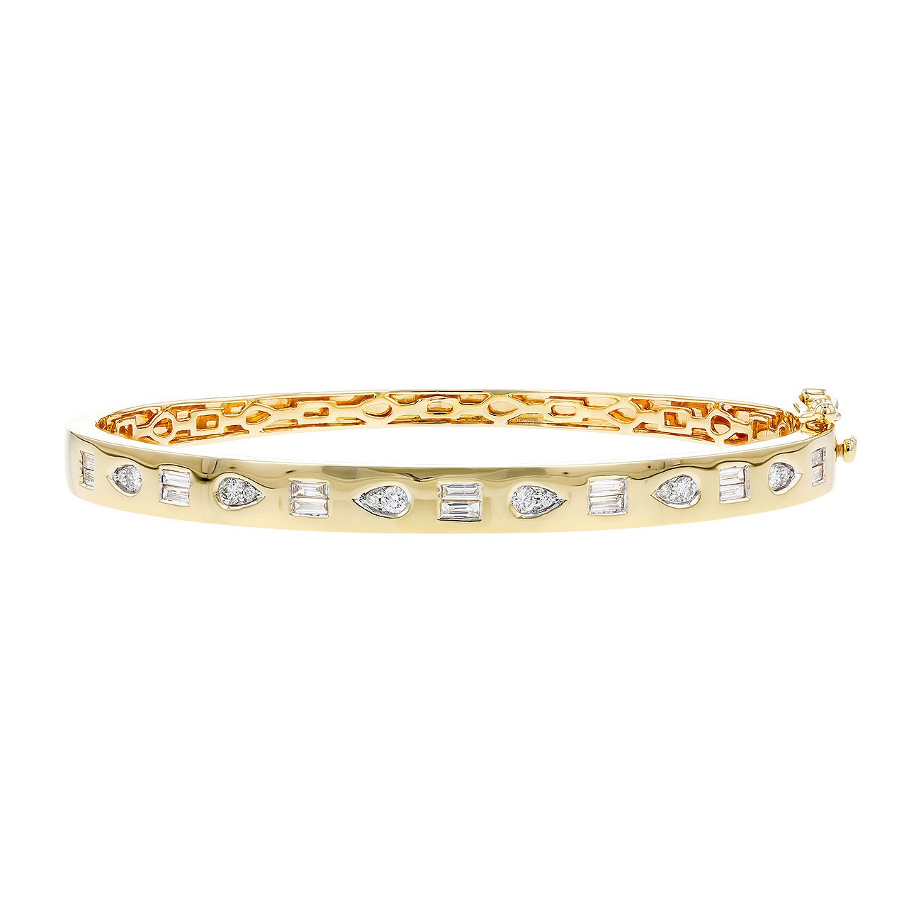 Allison Kaufman 14K Yellow Gold Burnished Diamond Bangle