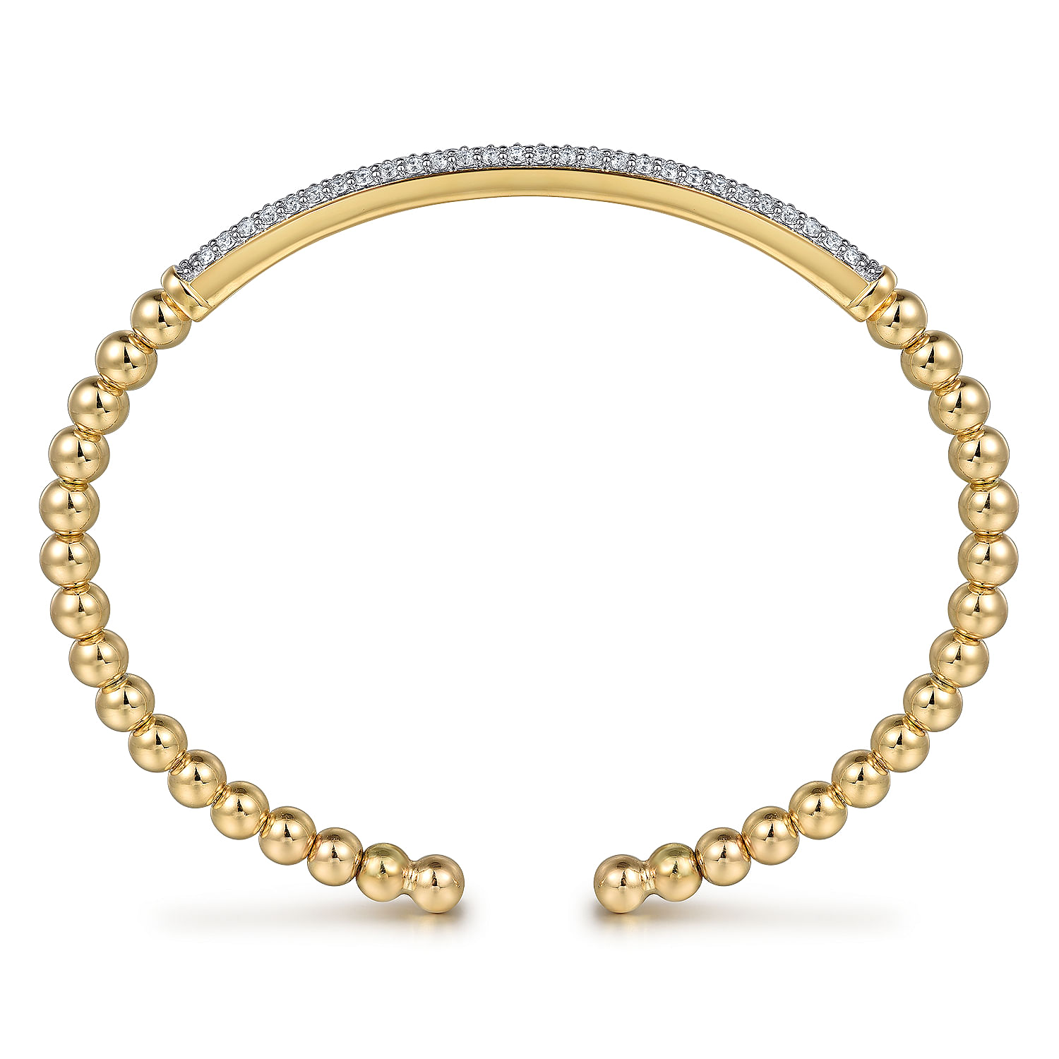 Gabriel & Co.14K Yellow Gold Diamond Bujukan Bangle