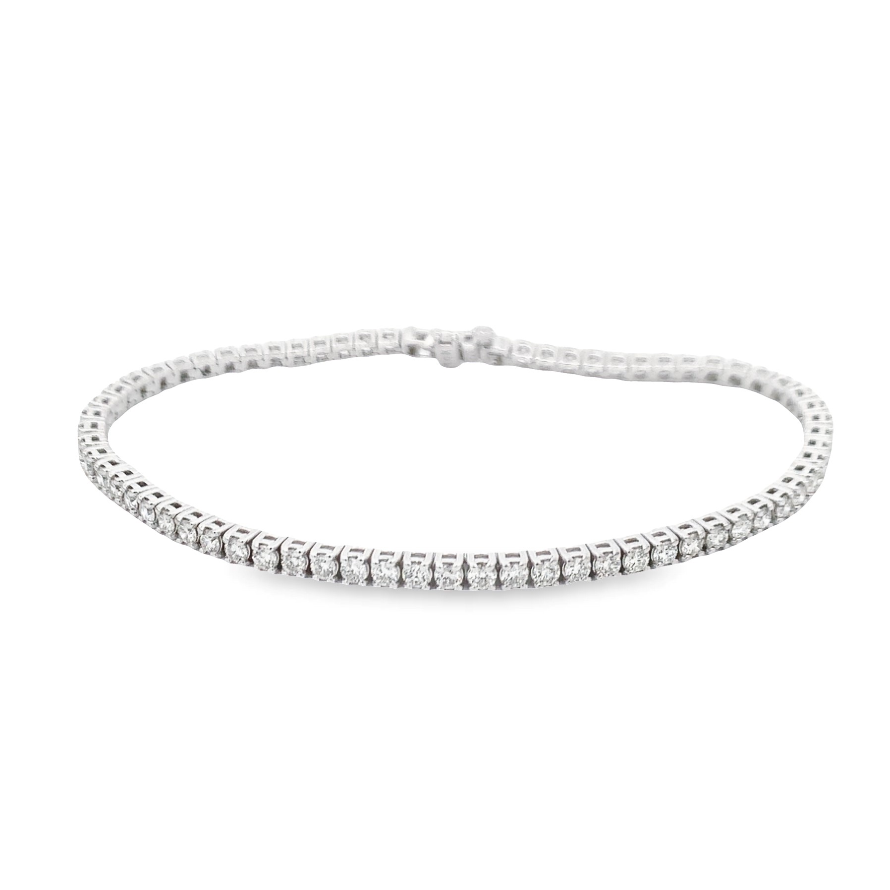 14K White Gold 3-Carat Diamond Tennis Bracelet