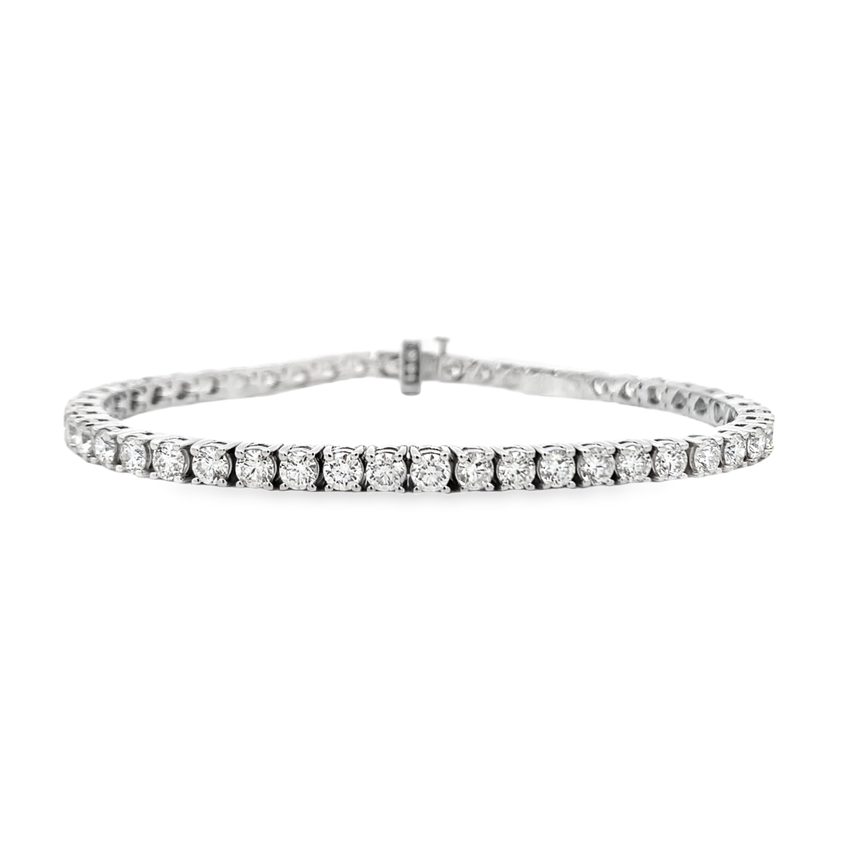 14K White Gold 7-Carat Diamond Tennis Bracelet