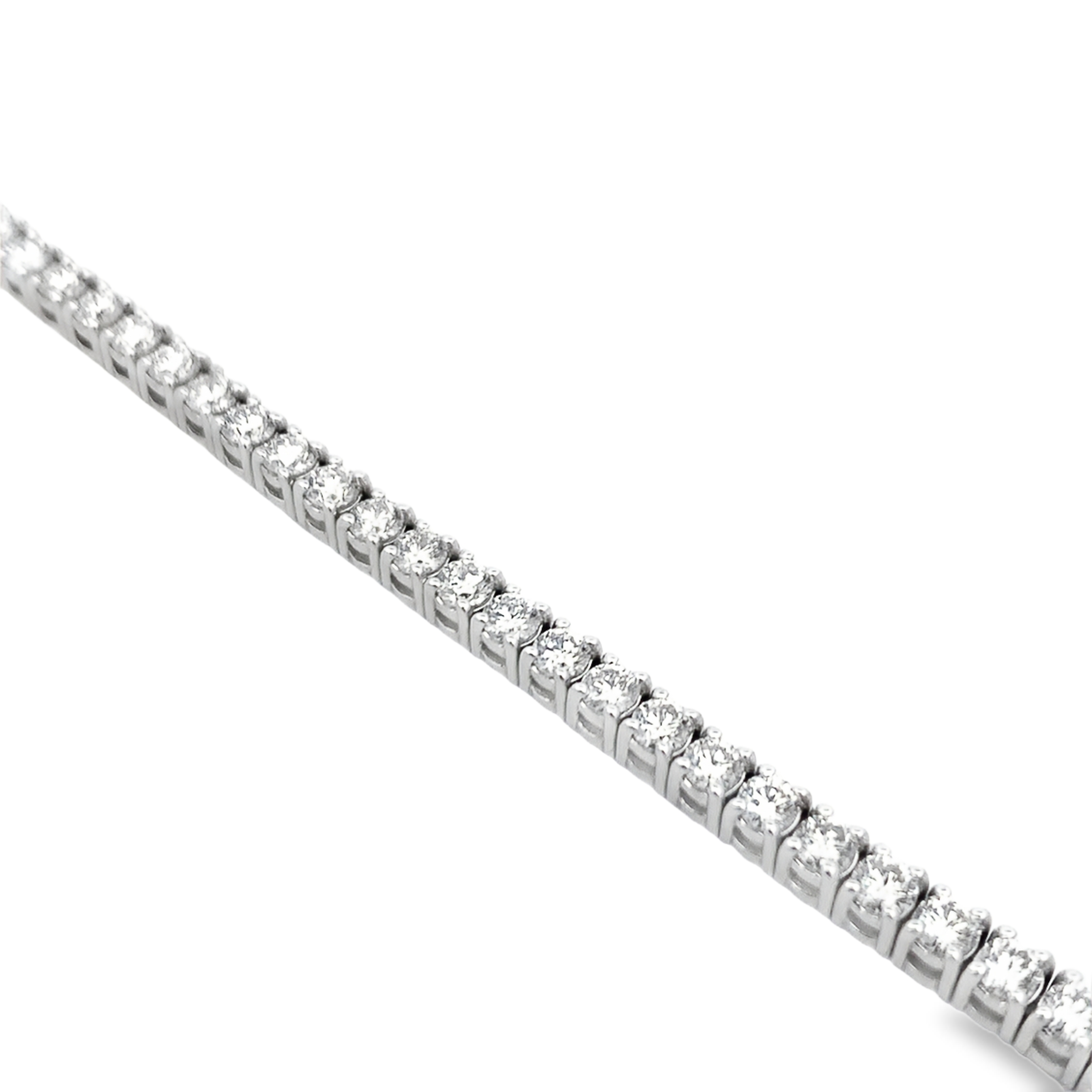 14K White Gold 4 Carat Diamond Tennis Bracelet