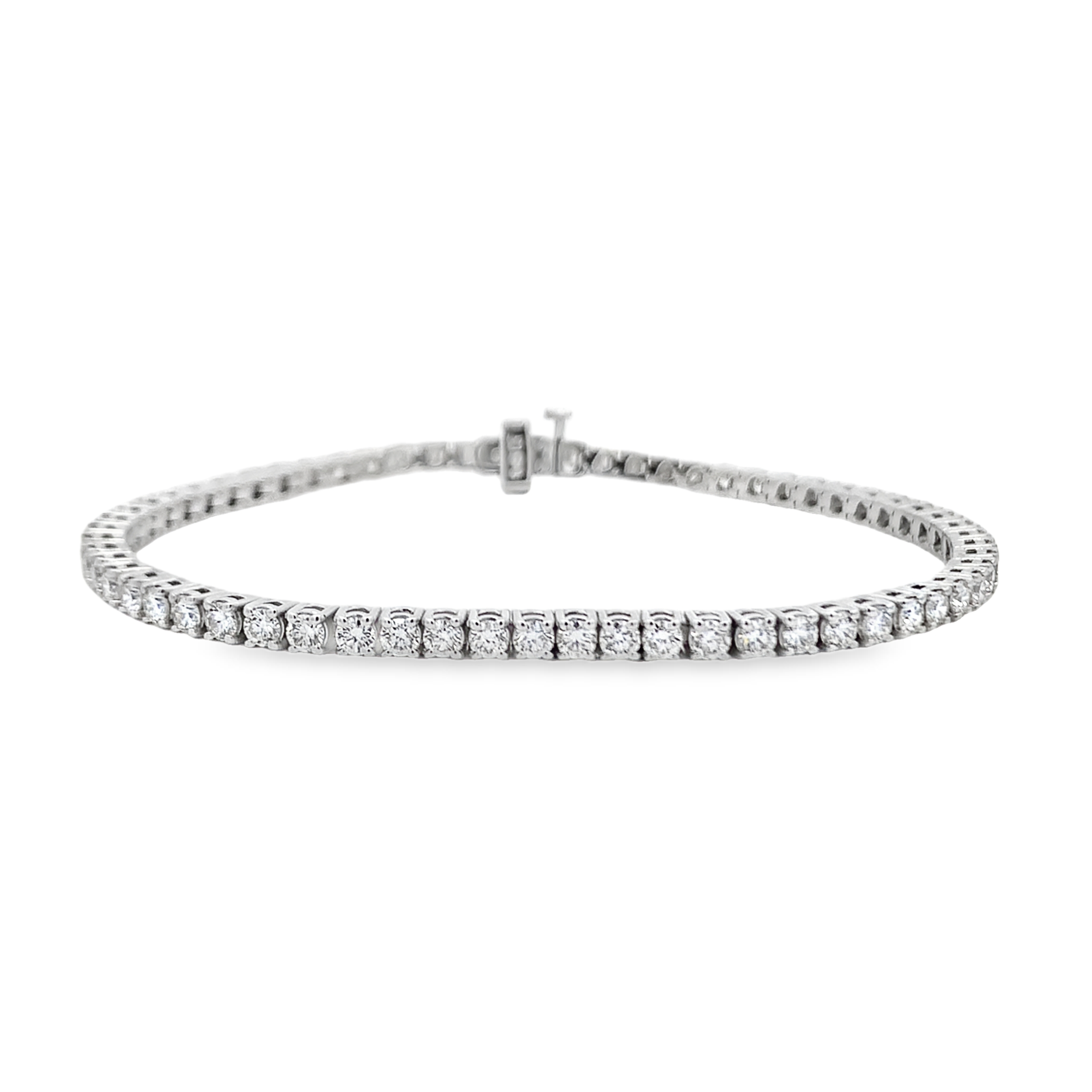 14K White Gold 4 Carat Diamond Tennis Bracelet