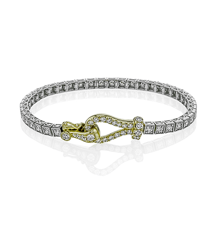 Simon G. 18K White & Yellow Gold Diamond Buckle Bracelet