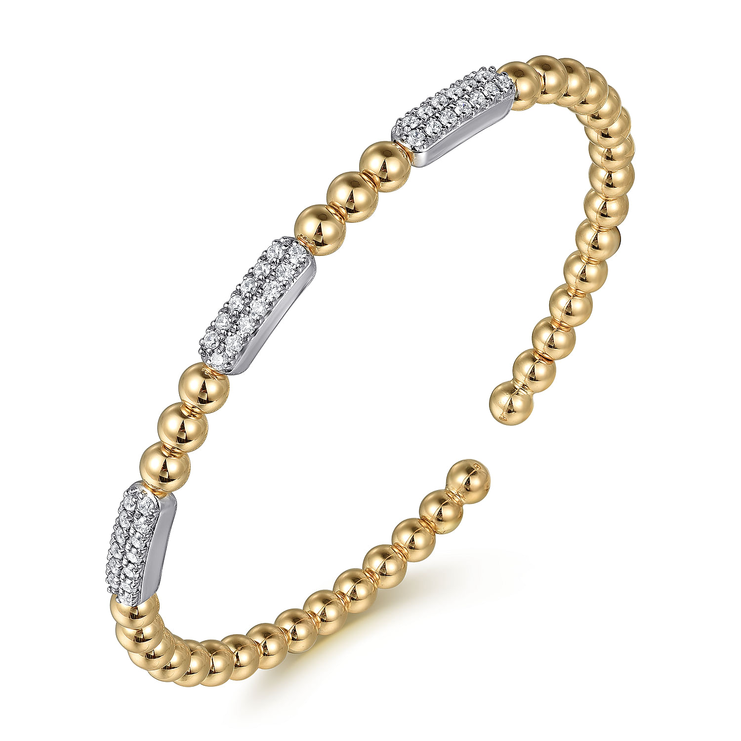 Gabriel & Co 14K Two-Tone Bujukan Diamond Station Bangle