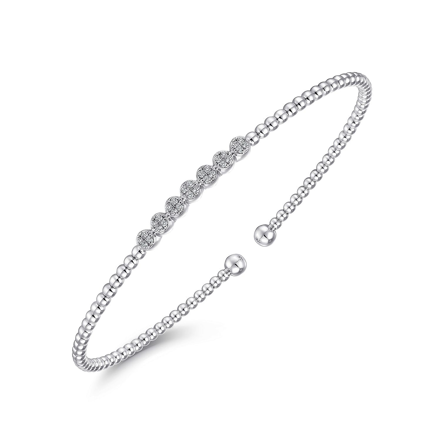 Gabriel & Co. 14K White Gold Bujukan Cluster Diamond Cuff Bracelet