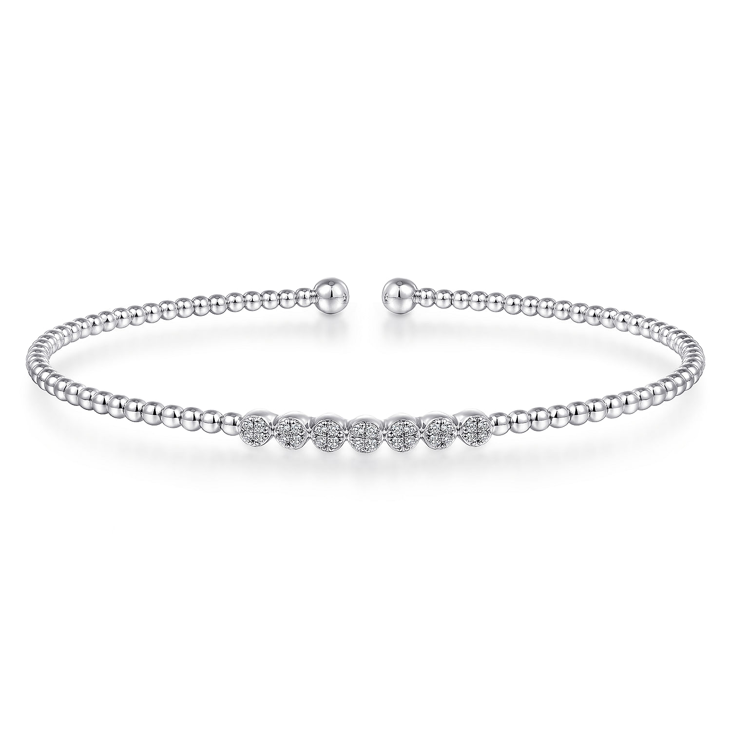 Gabriel & Co. 14K White Gold Bujukan Cluster Diamond Cuff Bracelet