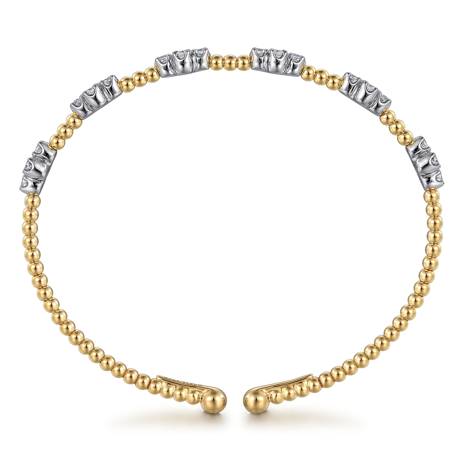 Gabriel & Co. 14K Two-Tone Bujukan Diamond Stations Bangle