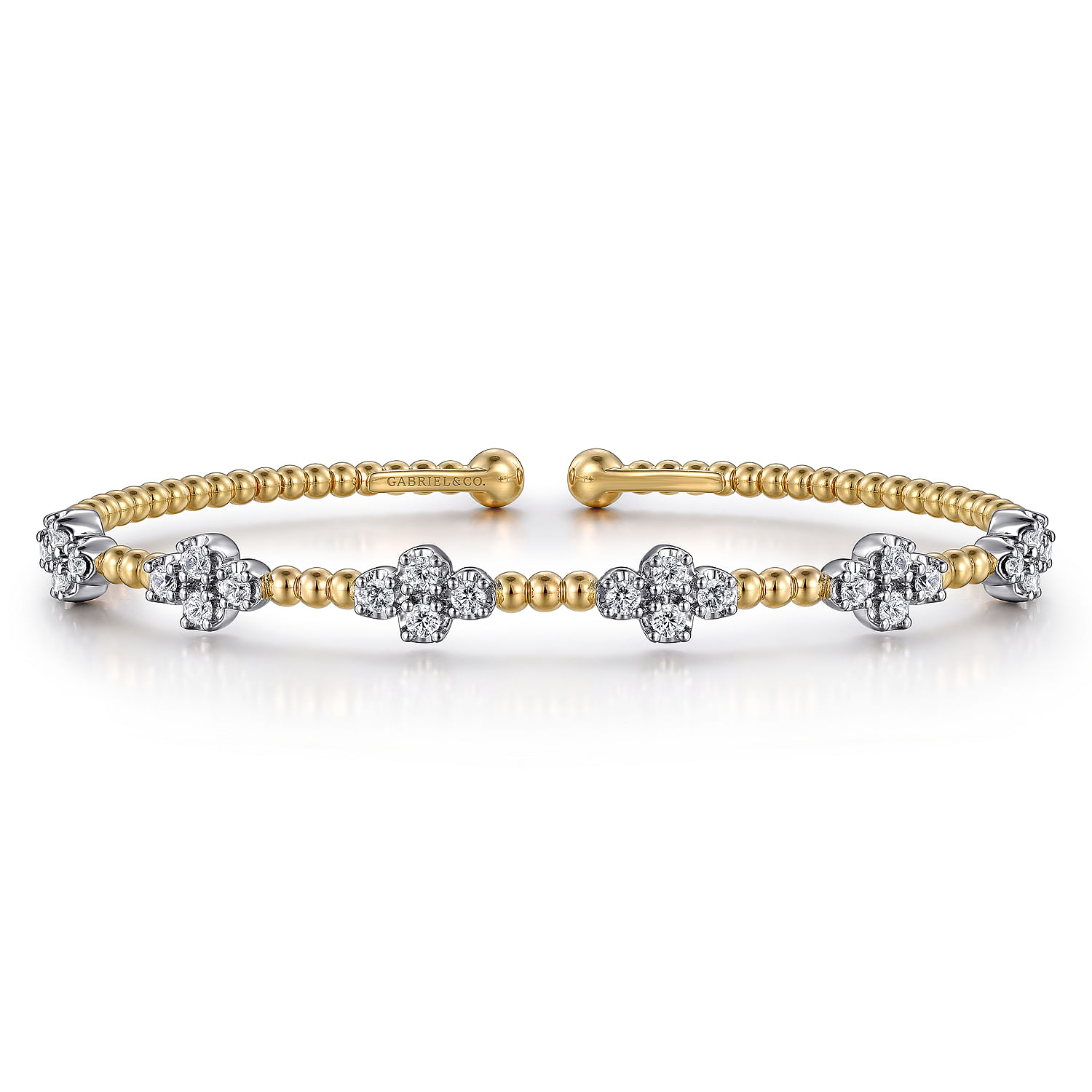 Gabriel & Co. 14K Two-Tone Bujukan Diamond Stations Bangle