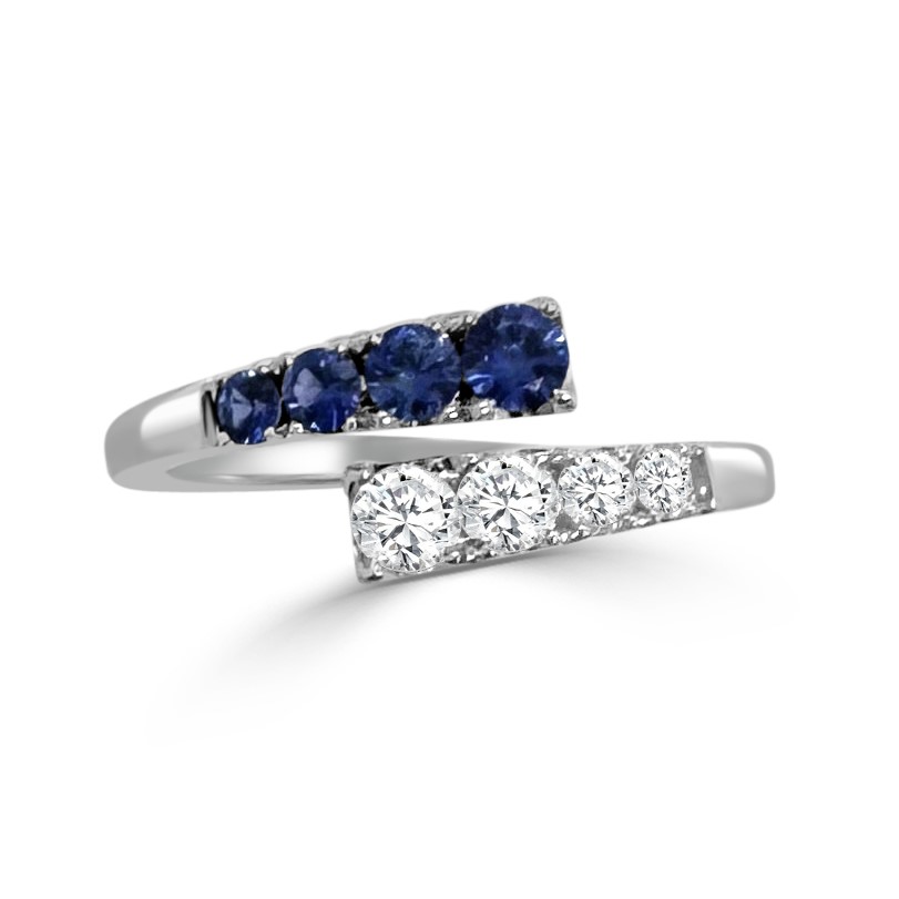 Frederic Sage 14K White Gold Sapphire & Diamond Bypass Ring