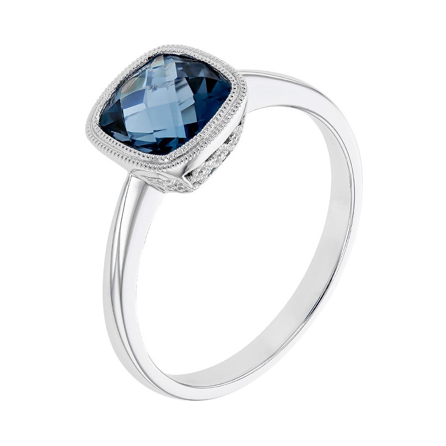 Allison Kaufman 14K White Gold Blue Topaz Ring