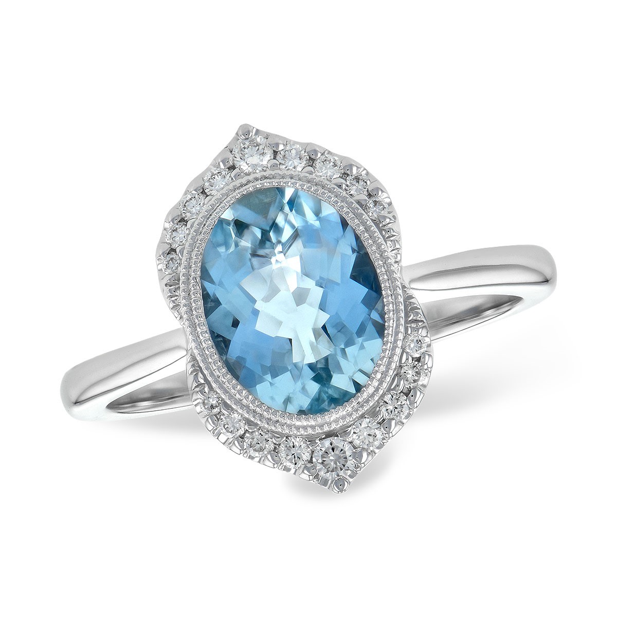 Allison Kaufman 14K White Gold Aquamarine Ring