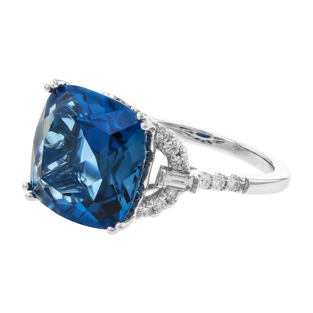 Allison Kaufman 14K White Gold London Blue Topaz Ring