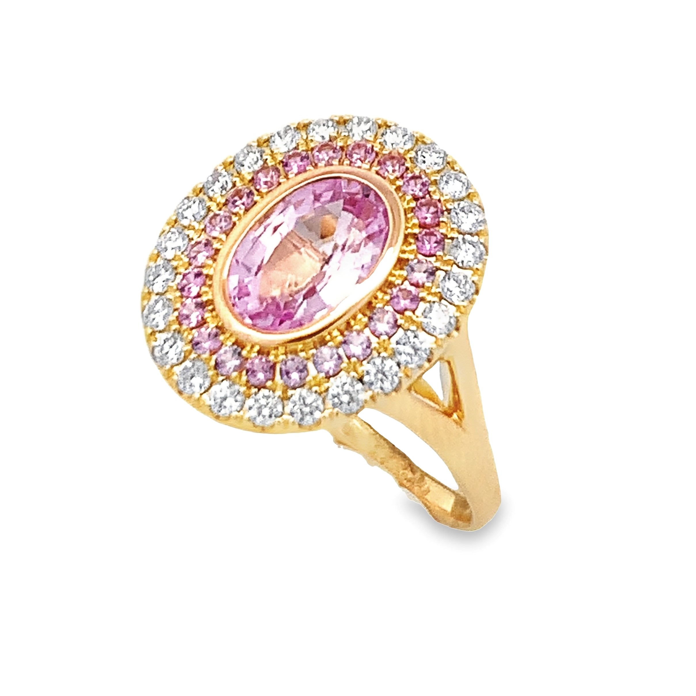 Kimberly Collins 18K Yellow and Rose Gold Pink Sapphire Ring