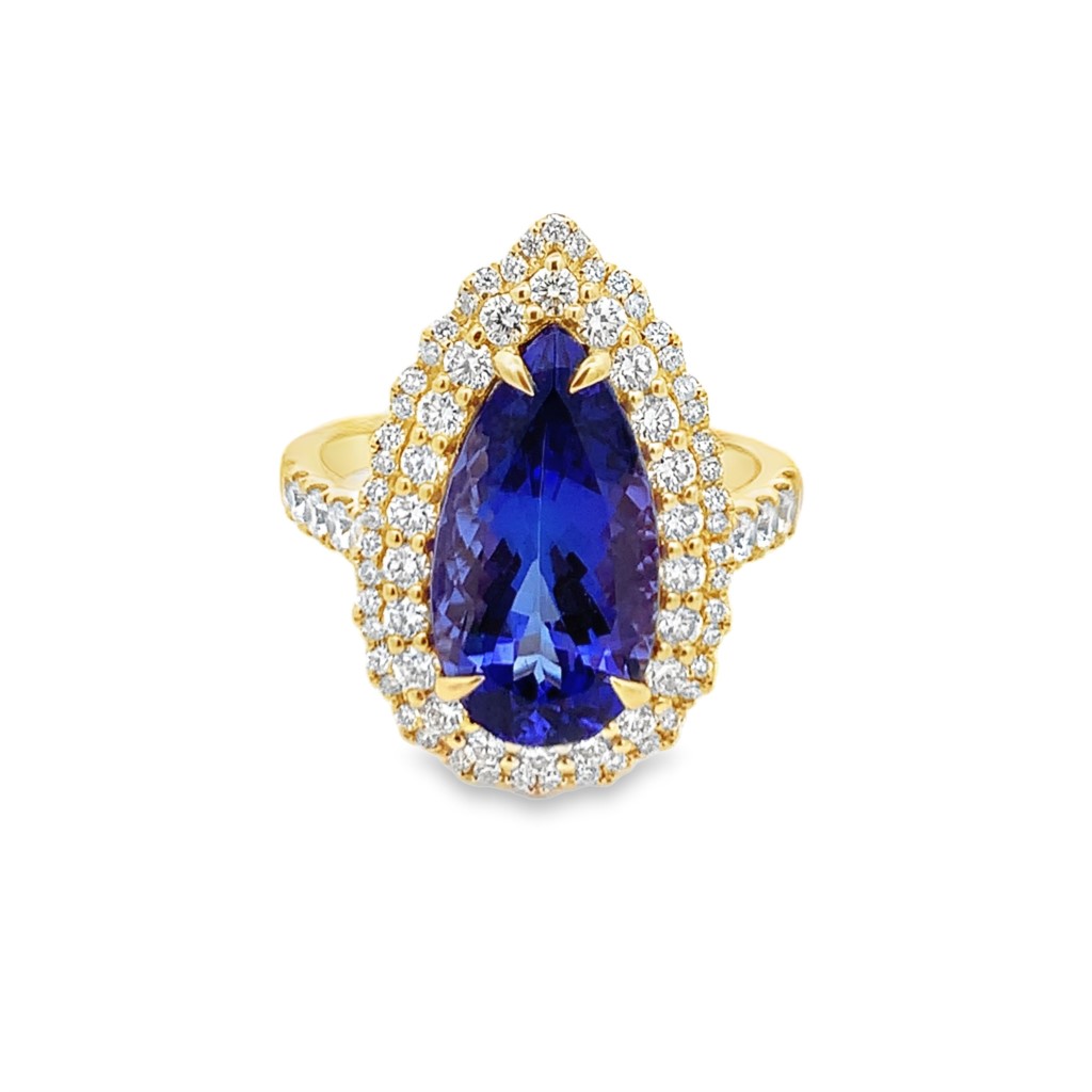 14K Yellow Gold Pear Tanzanite Ring