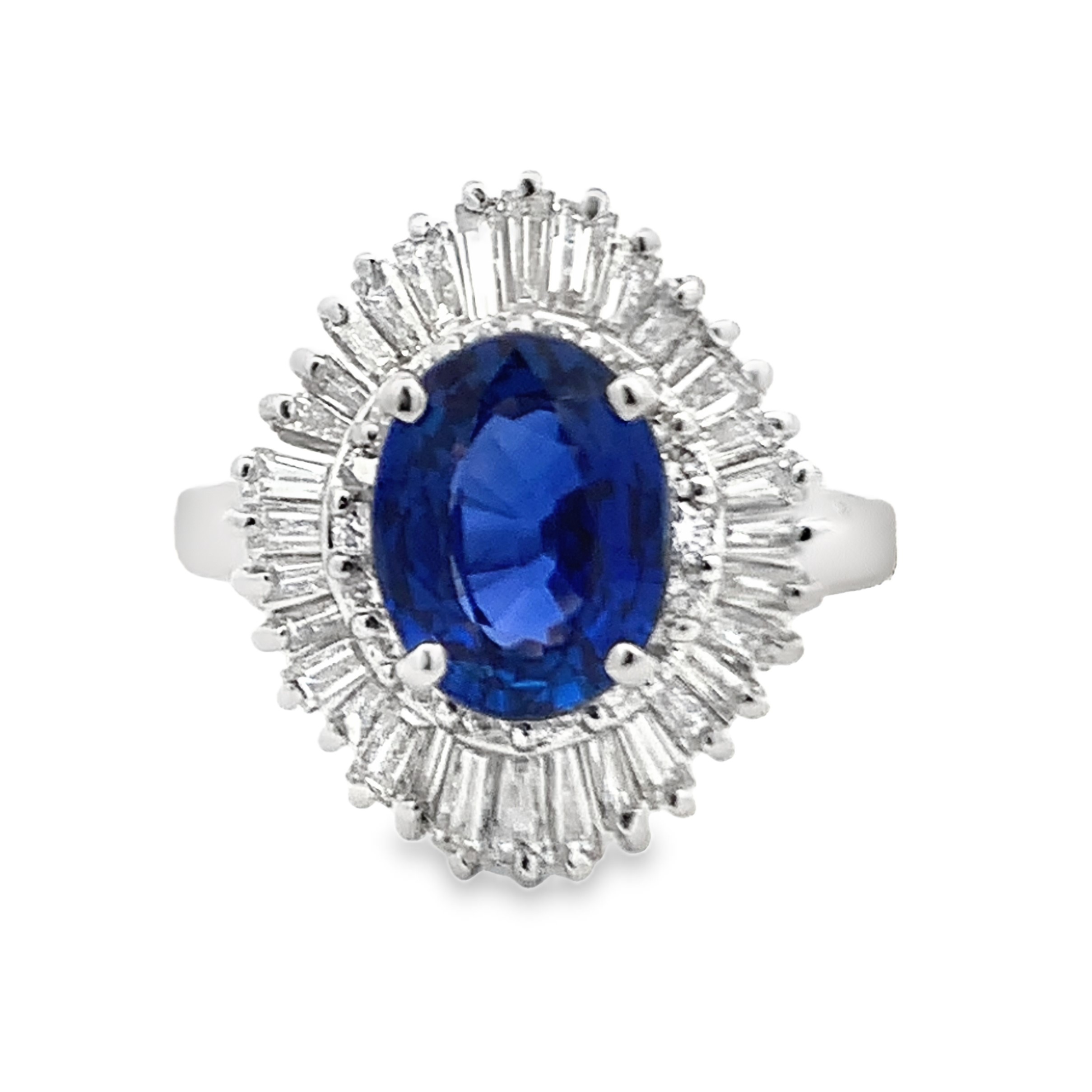 Simon G. Platinum Sapphire & Diamond Halo Ring