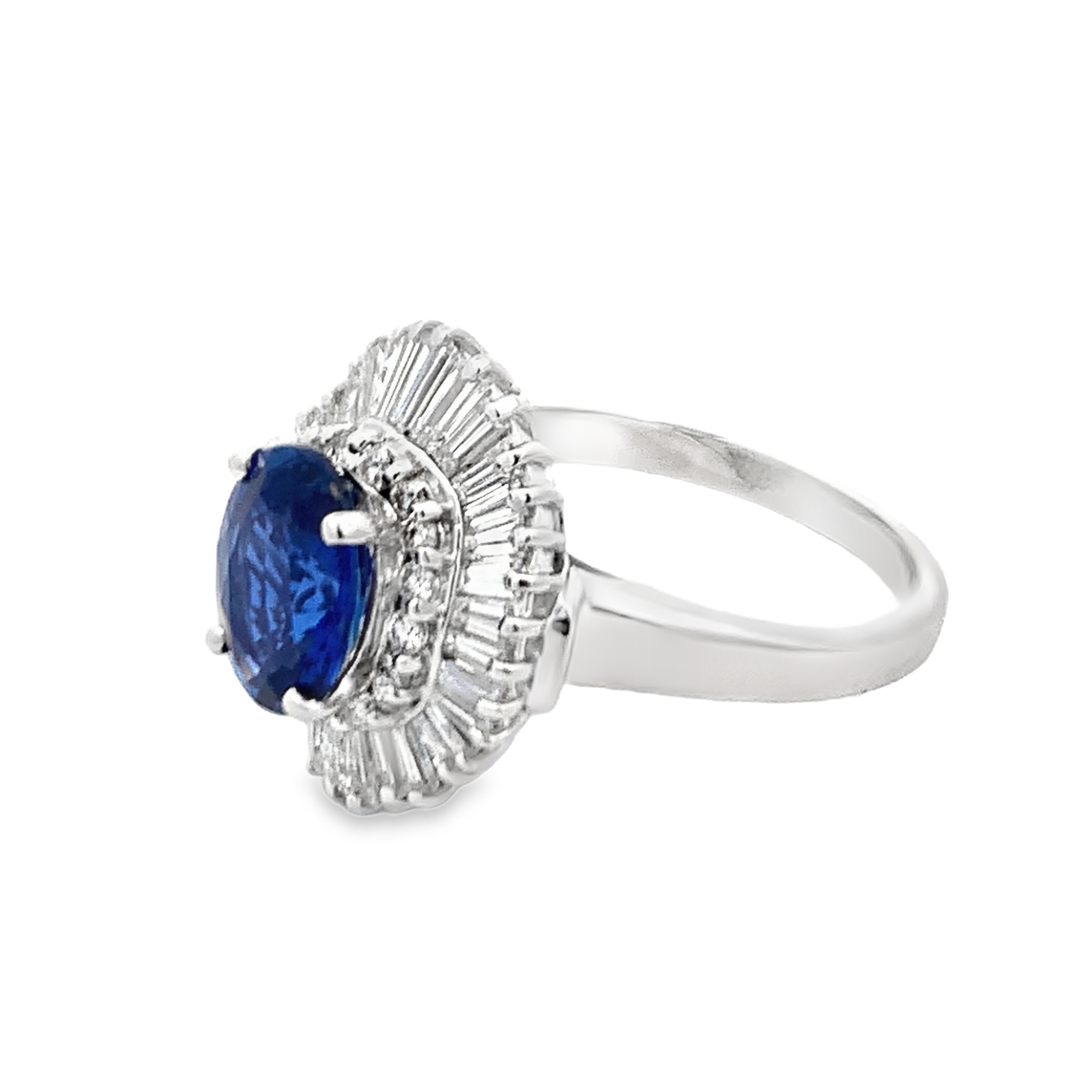 Simon G. Platinum Sapphire & Diamond Halo Ring