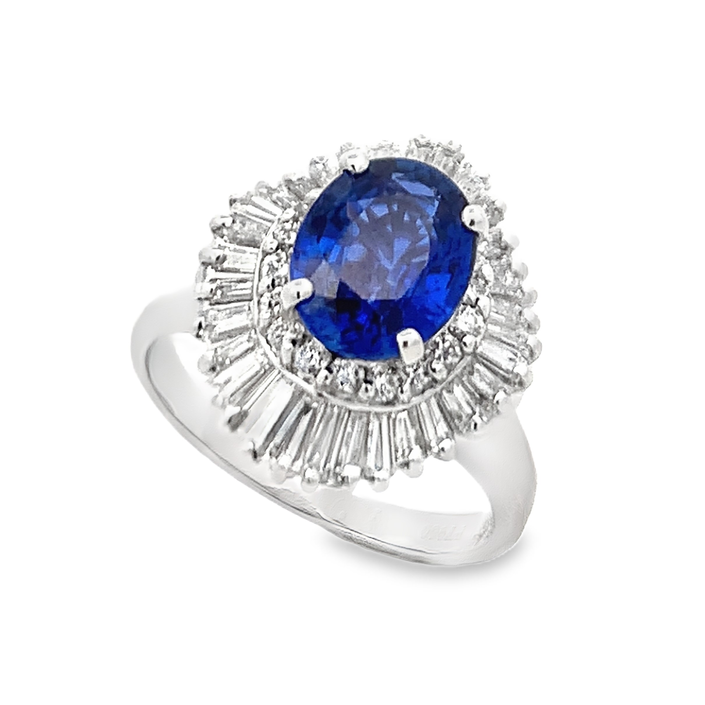 Simon G. Platinum Sapphire & Diamond Halo Ring