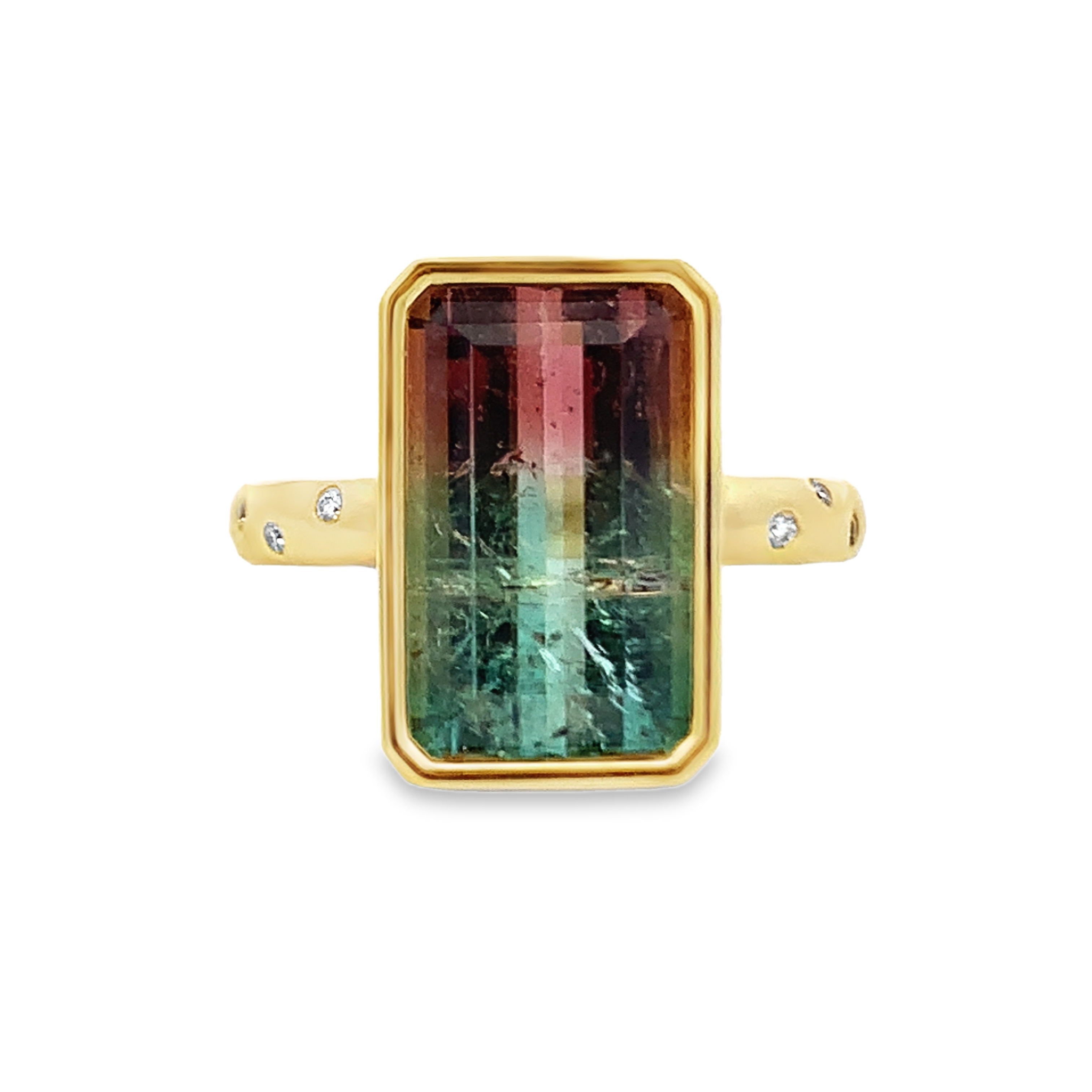 Lauren K 18K Yellow Gold Watermelon Tourmaline Ring