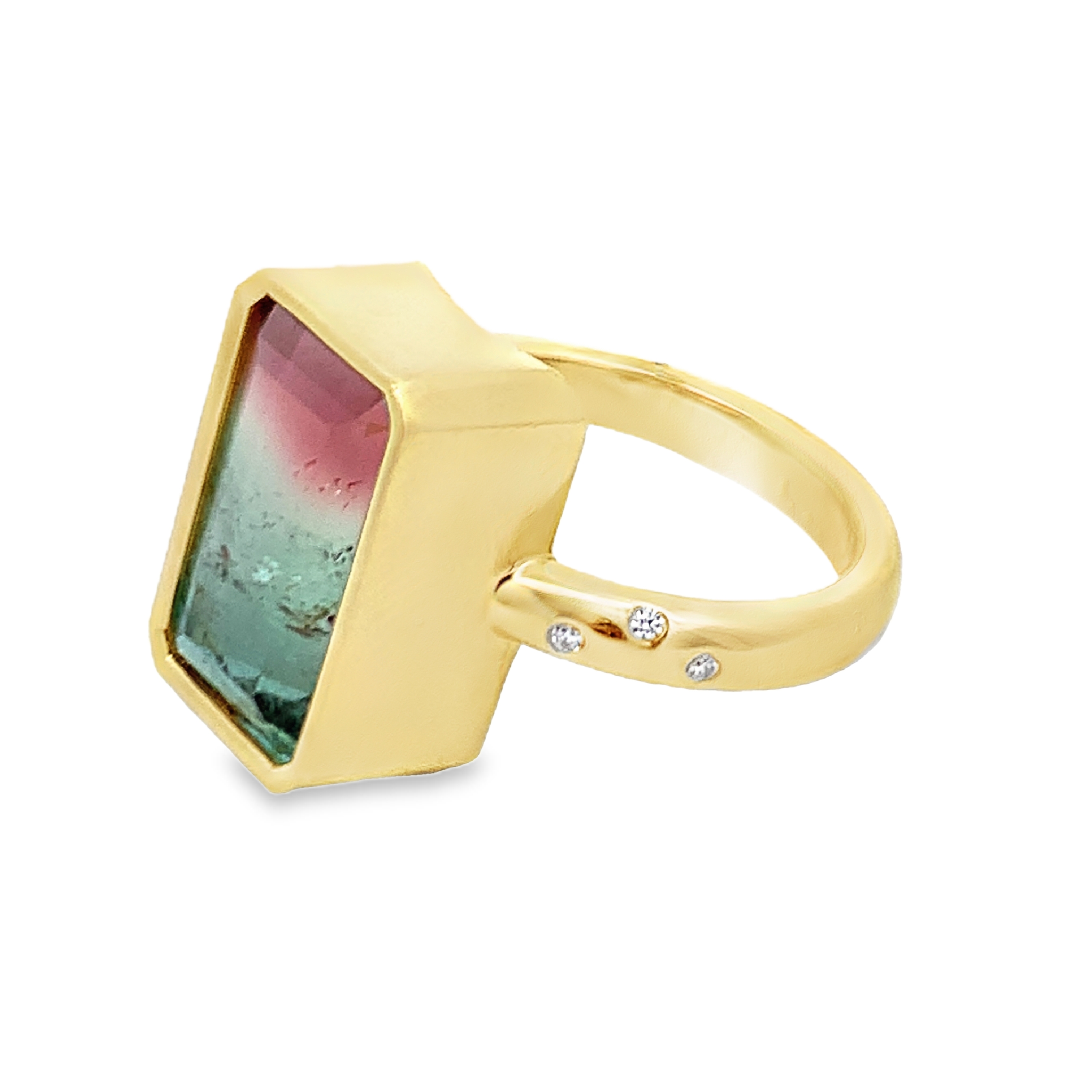 Lauren K 18K Yellow Gold Watermelon Tourmaline Ring