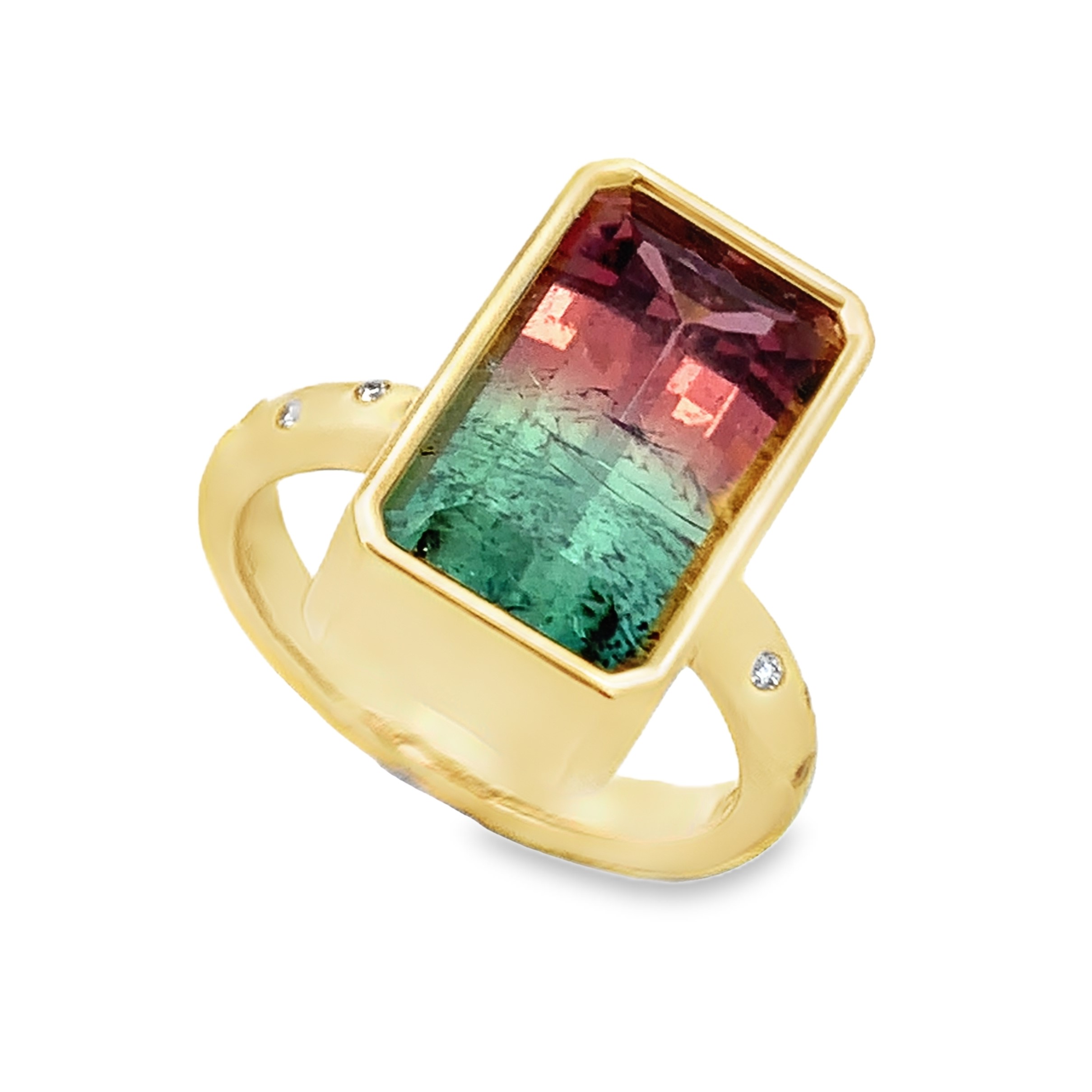 Lauren K 18K Yellow Gold Watermelon Tourmaline Ring