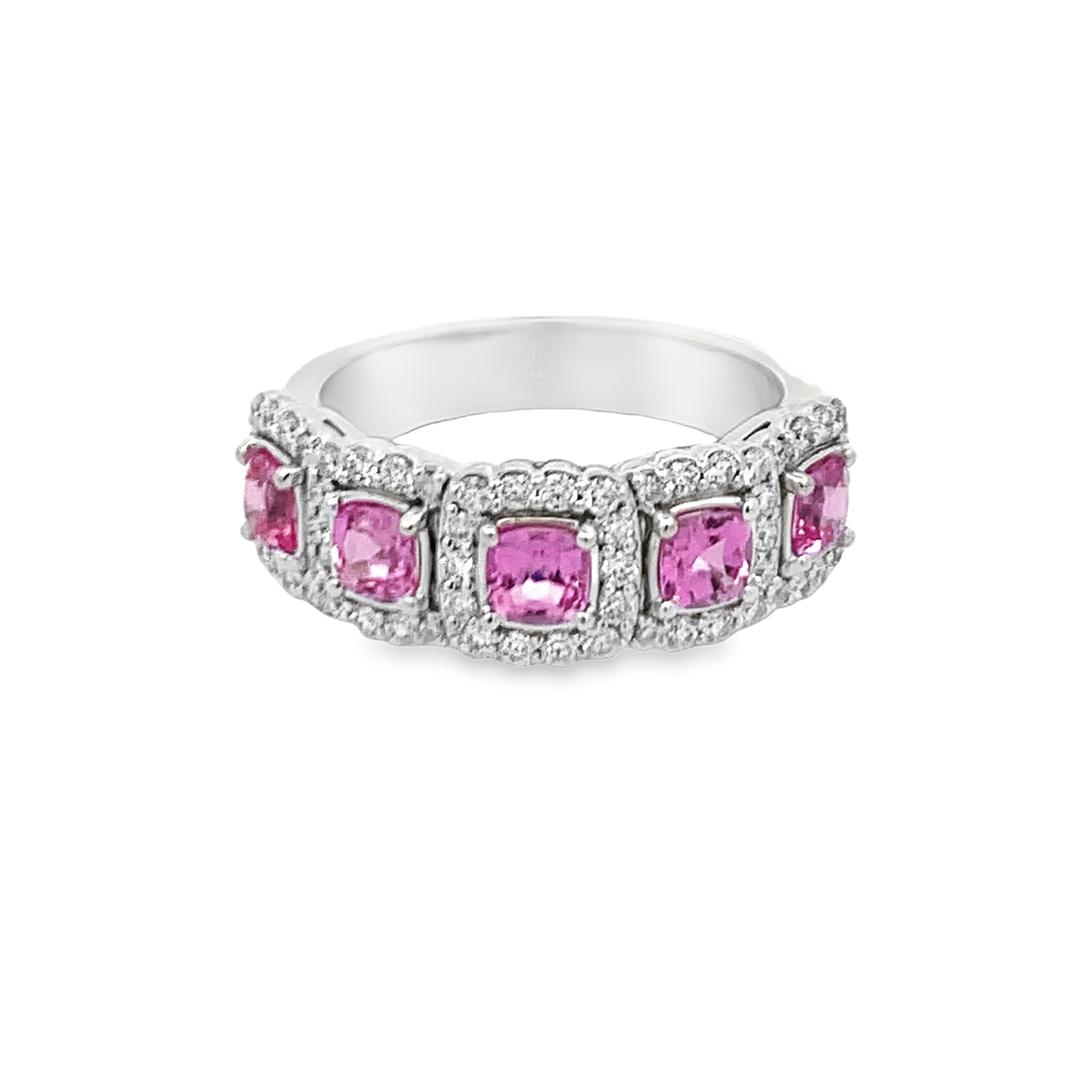 Christopher Designs 14K White Gold Pink Sapphire Ring