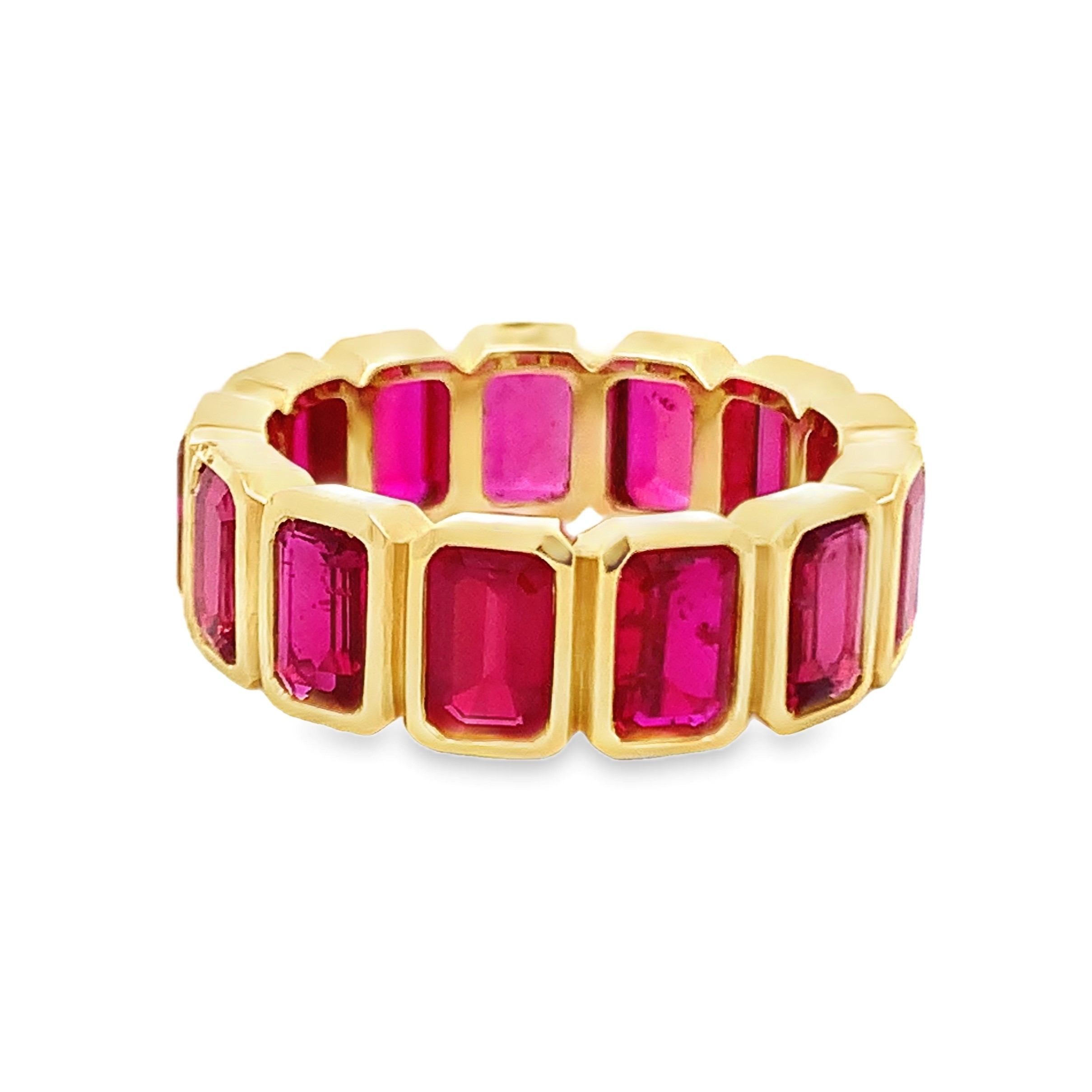 Norman Silverman 18K Yellow Gold Bezel Ruby Eternity Band