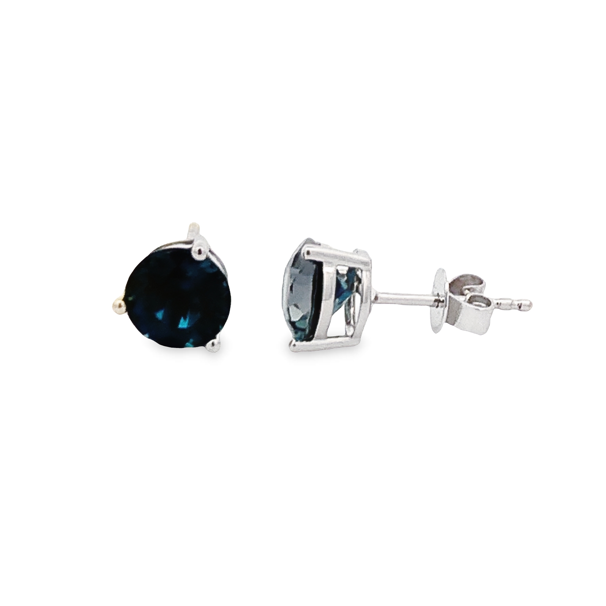 14K White Gold London Blue Topaz Studs