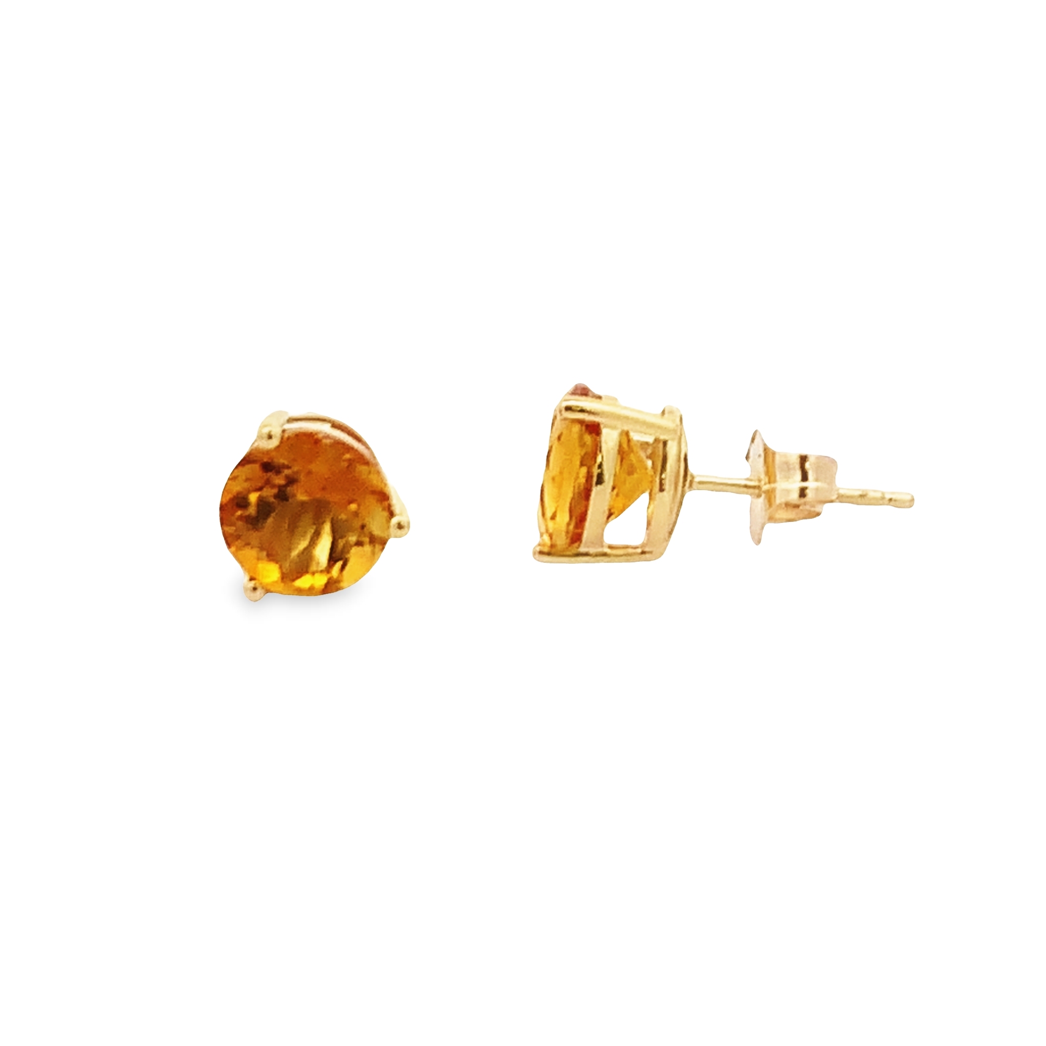 14K Yellow Gold Citrine Studs