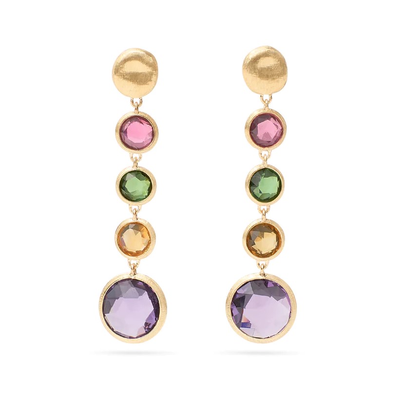 Marco Bicego 18K Yellow Gold Jaipur Mixed Gem Drop Earrings