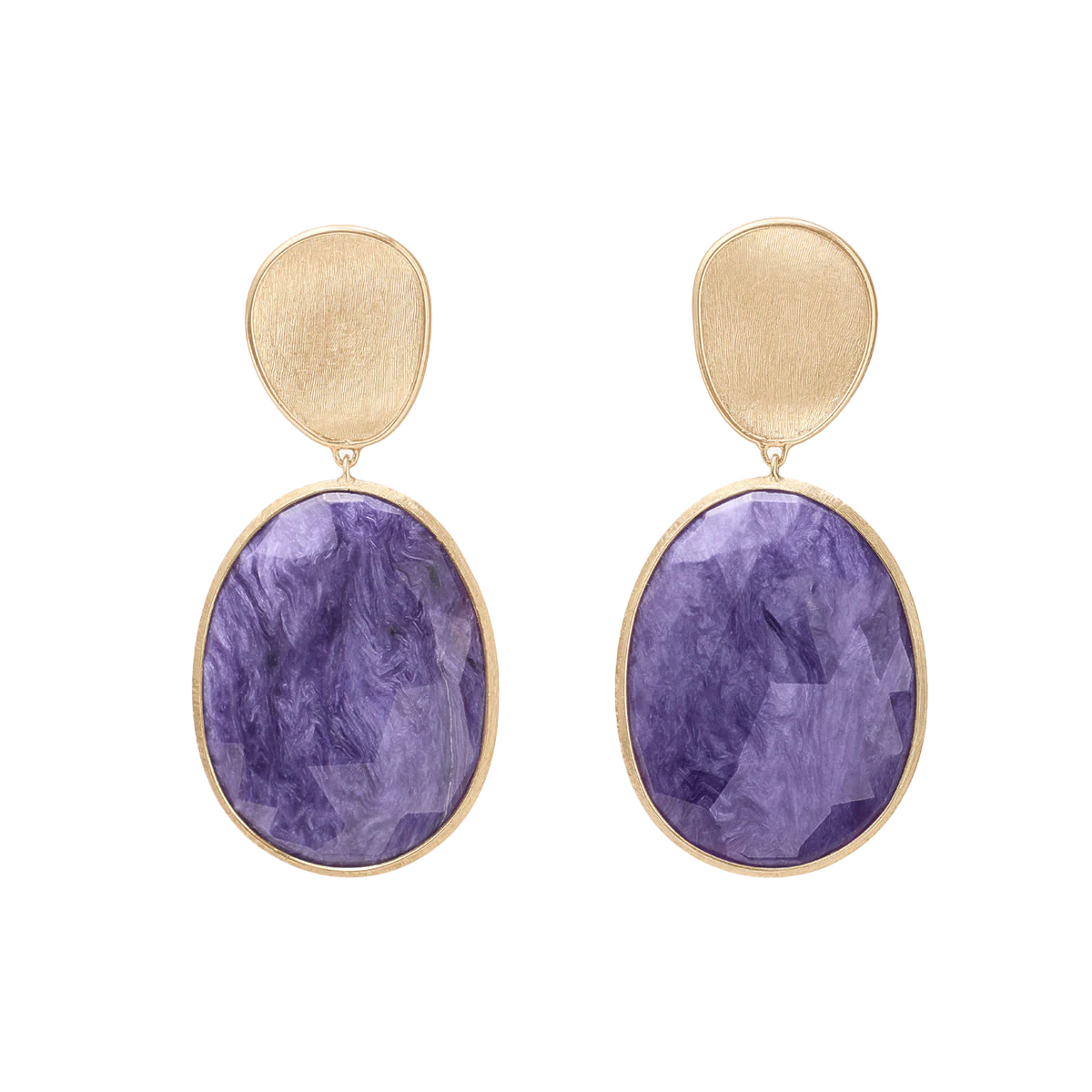 Marco Bicego 18K Yellow Gold Lunaria Charoite Earrings