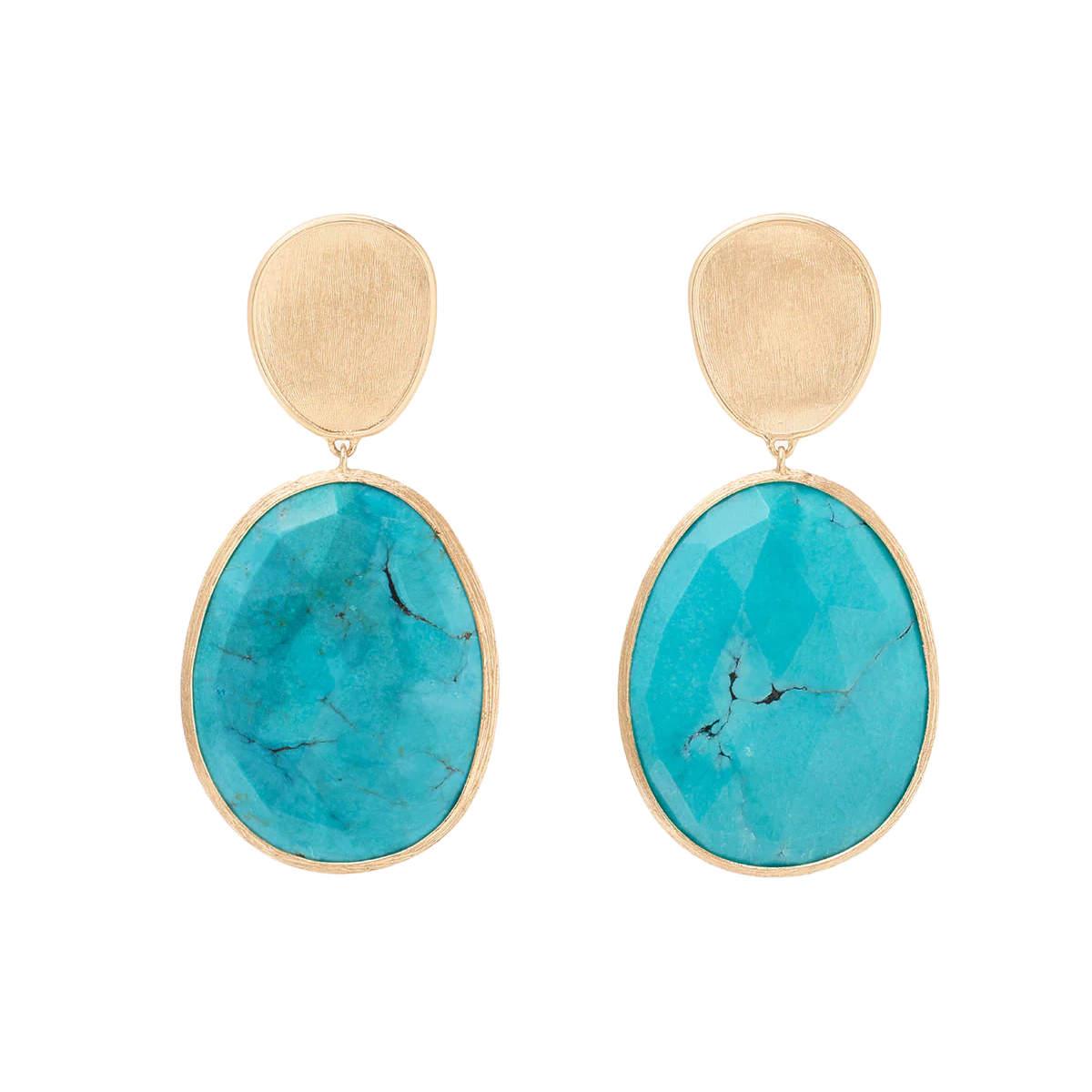 Marco Bicego 18K Yellow Gold Lunaria Turquoise Earrings