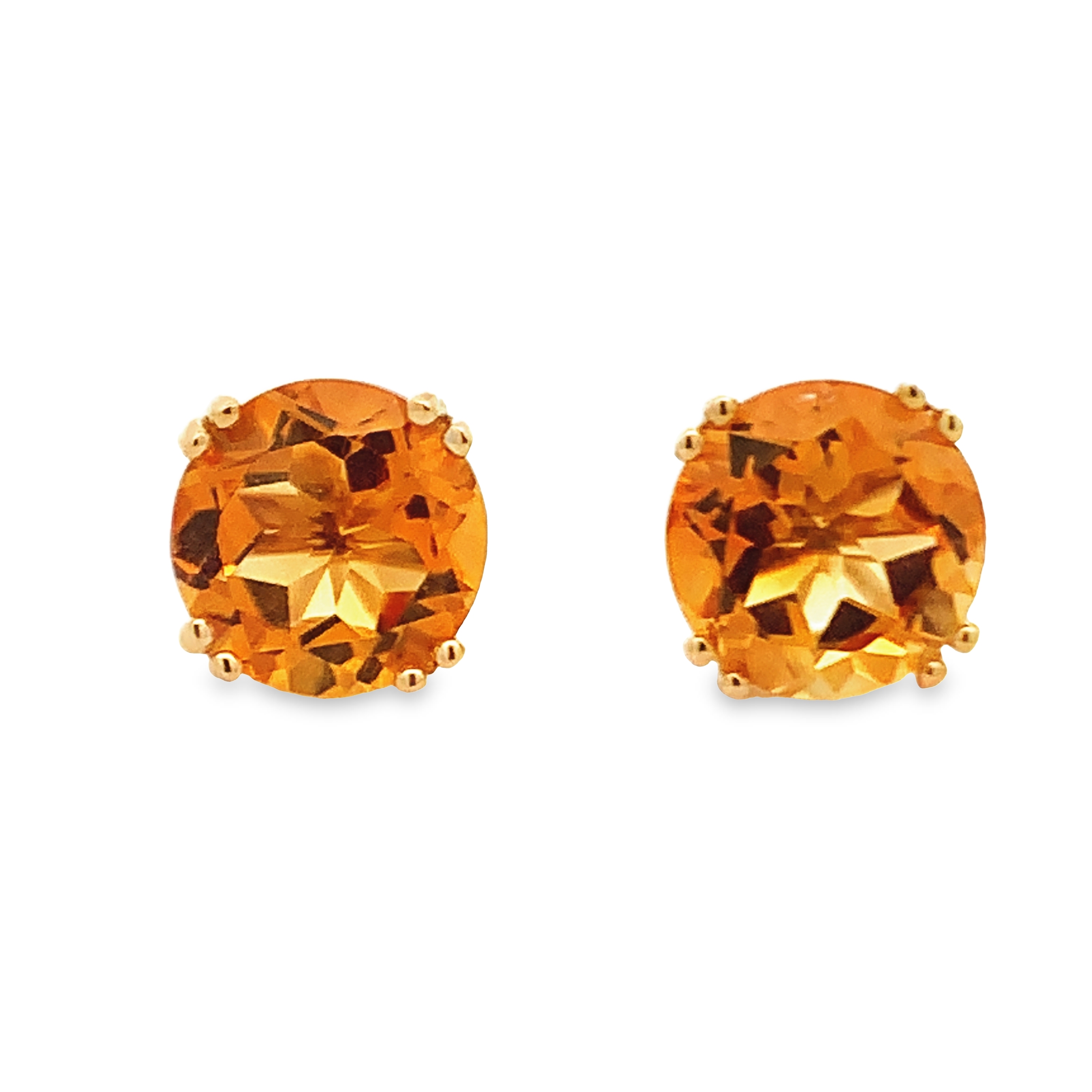 14K Yellow Gold Citrine Studs