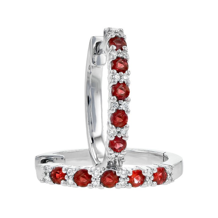 Allison Kaufman 14K White Gold Ruby Hoops