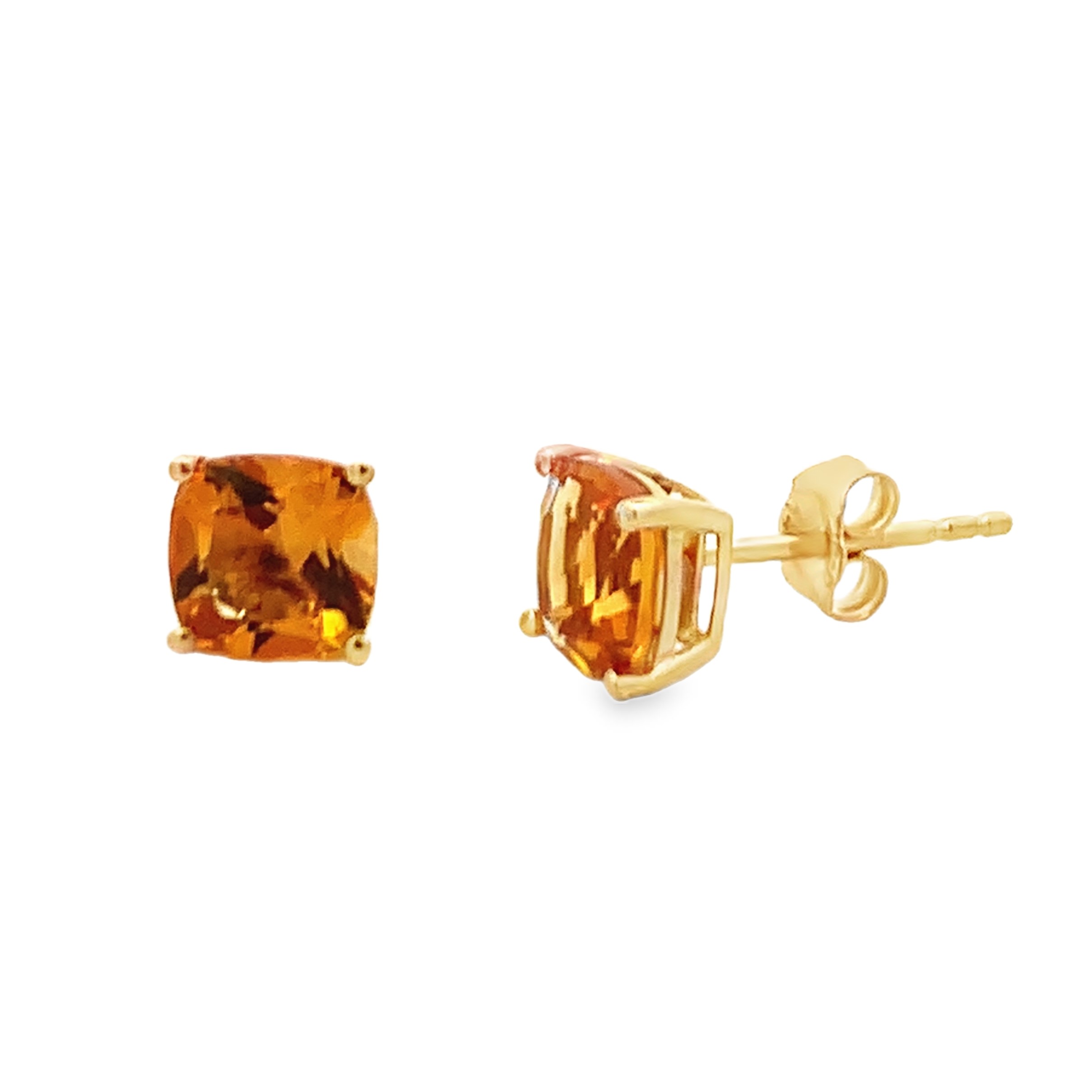 14K Yellow Gold Citrine Studs