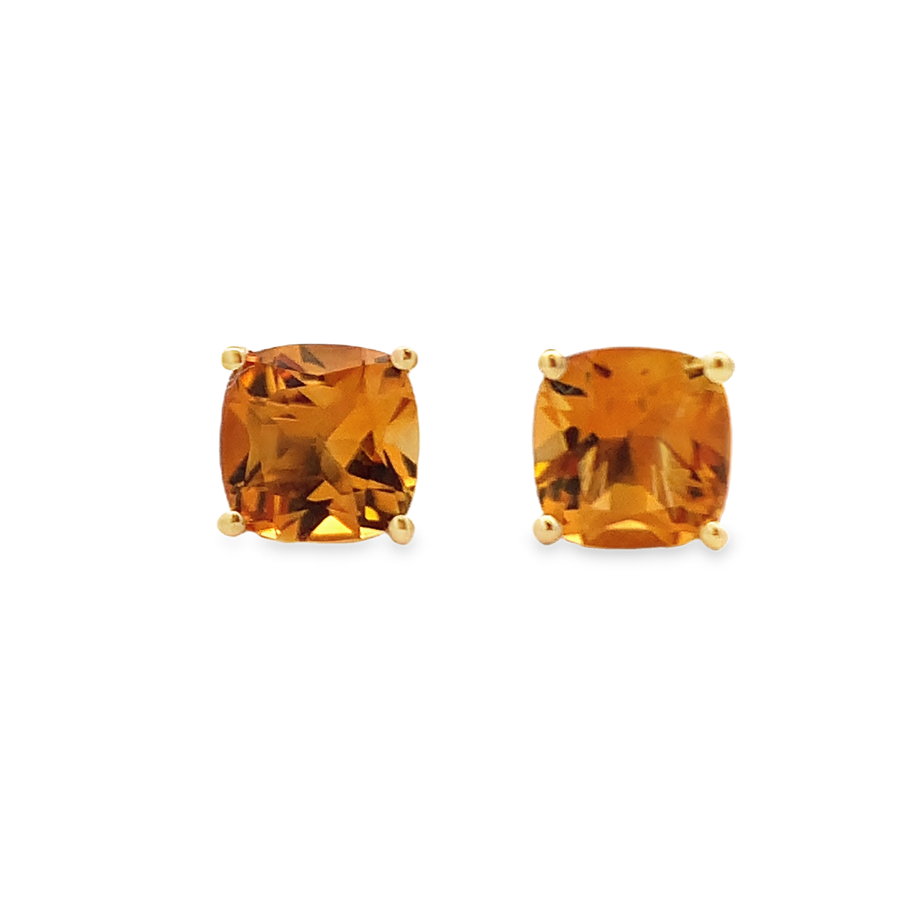 14K Yellow Gold Citrine Studs