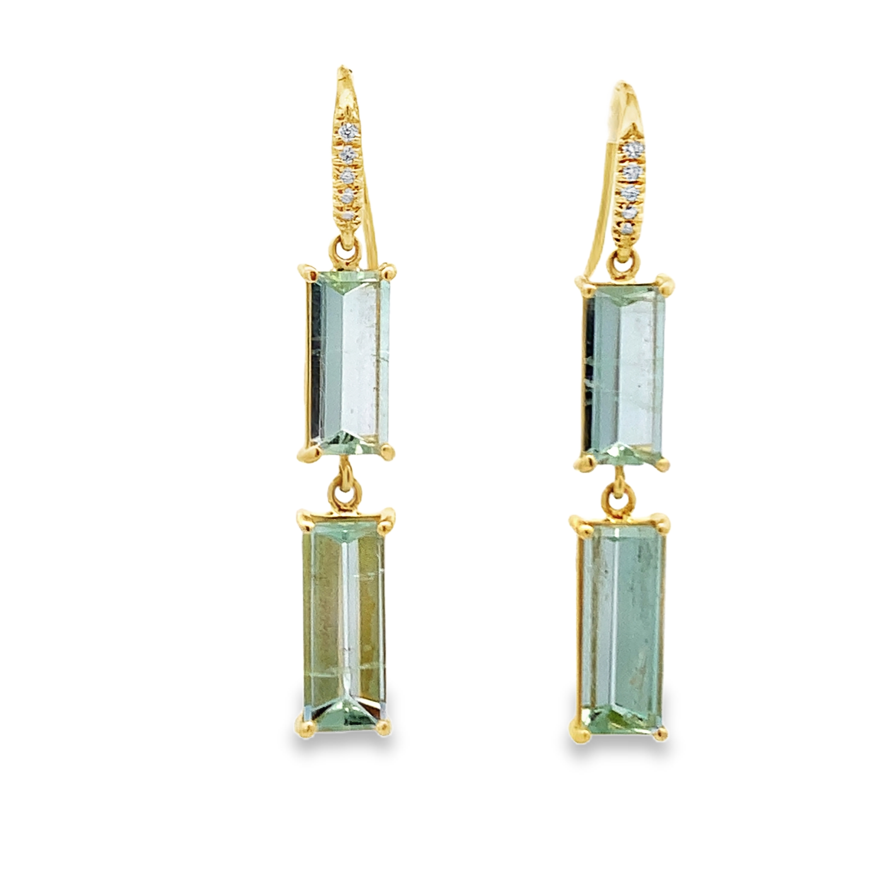 Lauren K 18K Yellow Gold Aquamarine Dangling Earrings