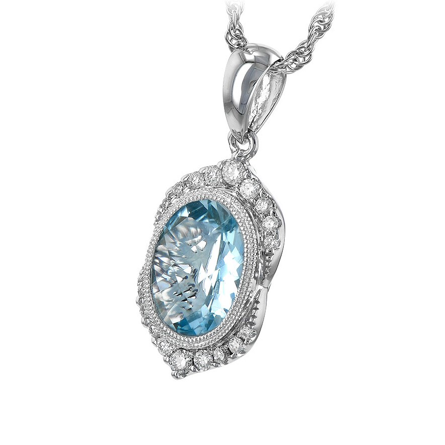 Allison Kaufman 14K White Gold Aquamarine Pendant