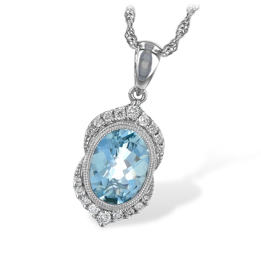 Allison Kaufman 14K White Gold Aquamarine Pendant