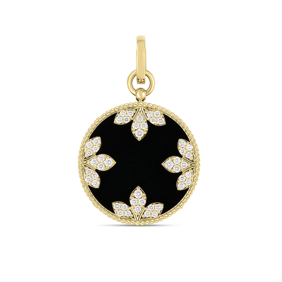 Roberto Coin 18K Yellow Gold Black Jade Medallion Pendant