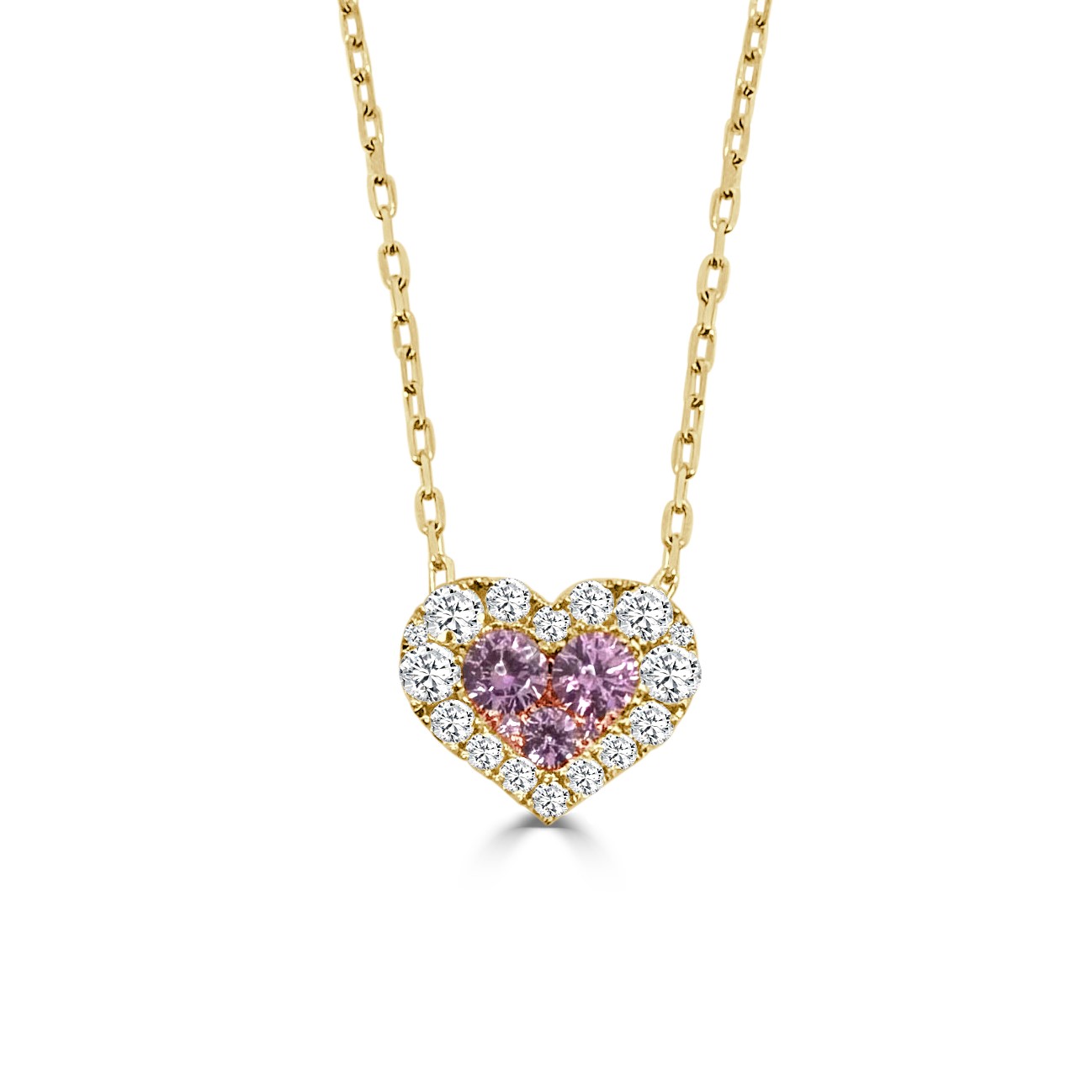 Frederic Sage 14K Yellow Gold Pink Sapphire Heart Pendant