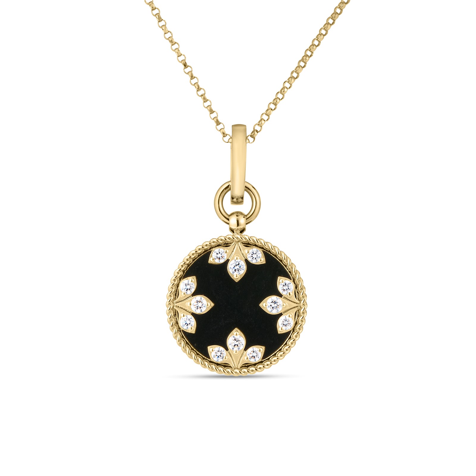 Roberto Coin 18K Yellow Gold Venetian Princess Black Jade Pendant