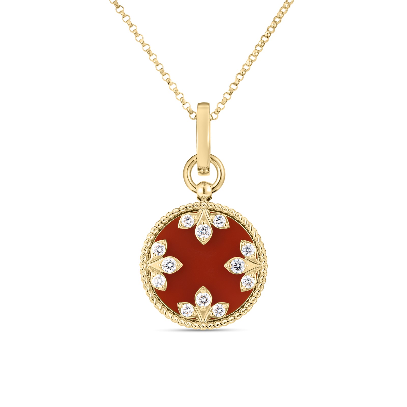 Roberto Coin 18K Yellow Gold Venetian Princess Red Agate Pendant