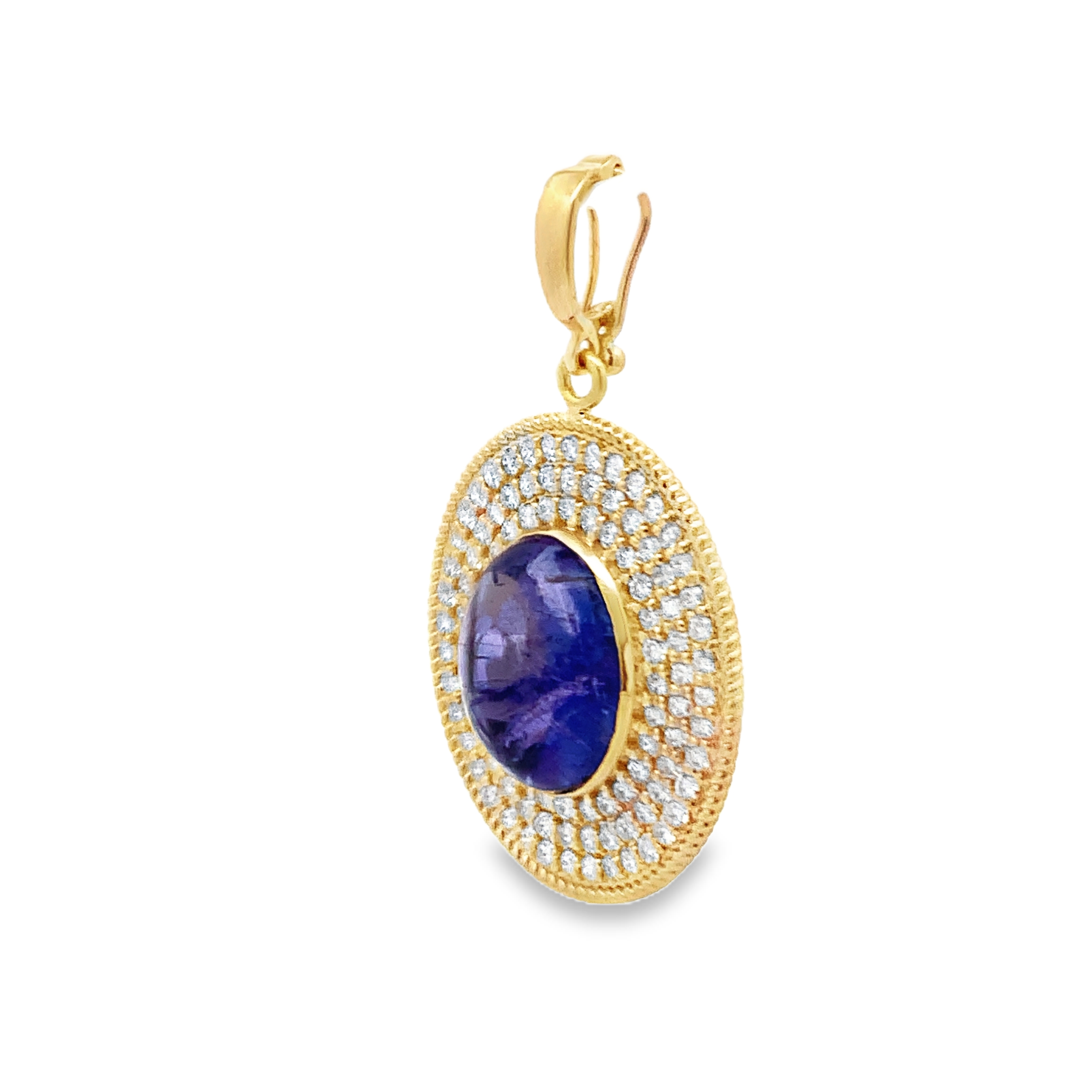 Rudolf Friedmann 14K Yellow Gold Tanzanite Halo Pendant