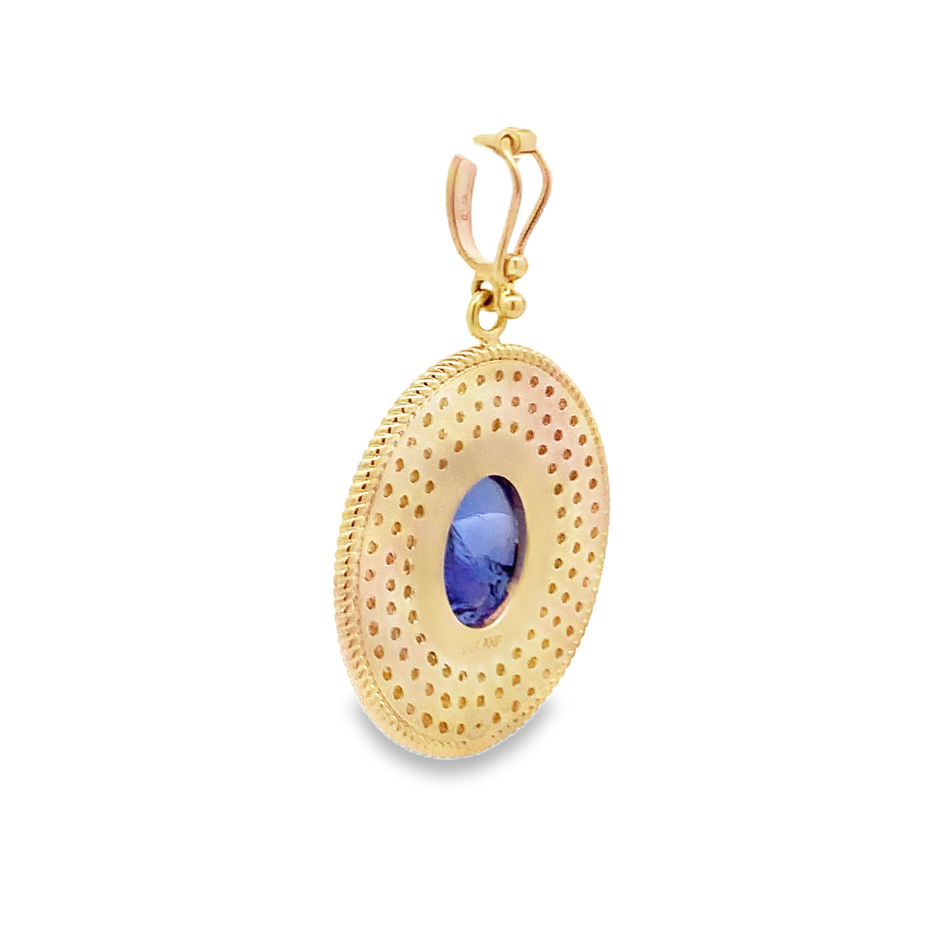 Rudolf Friedmann 14K Yellow Gold Tanzanite Halo Pendant