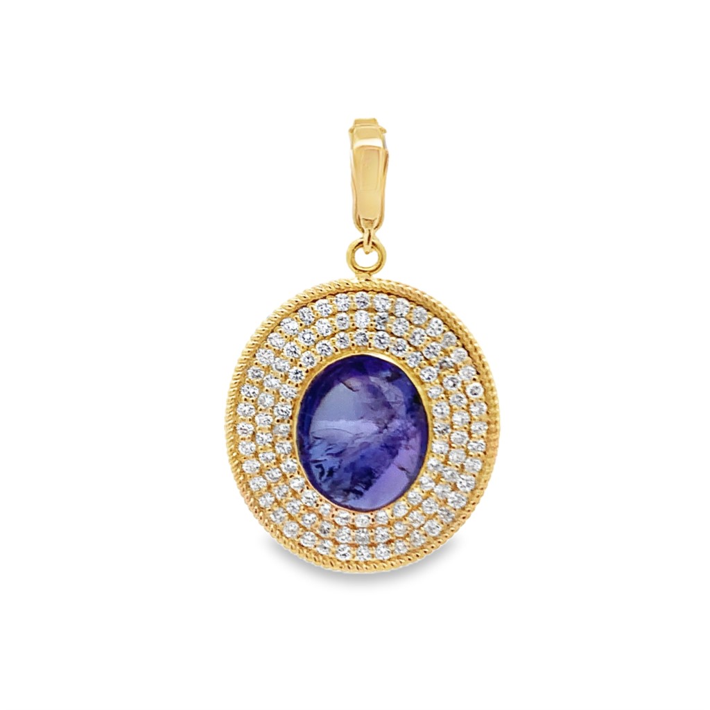 Rudolf Friedmann 14K Yellow Gold Tanzanite Halo Pendant