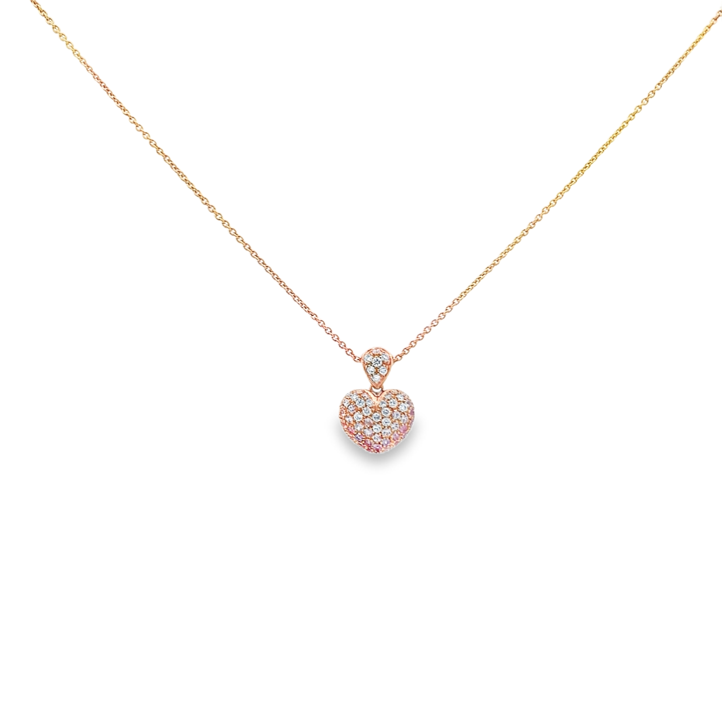 Leo Pizzo 18K Rose Gold Pink Sapphire Heart Pendant