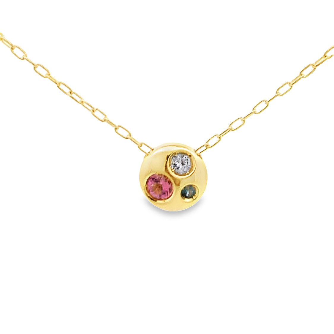 Lauren K 18K Yellow Gold Multi-Gem Cluster Pendant