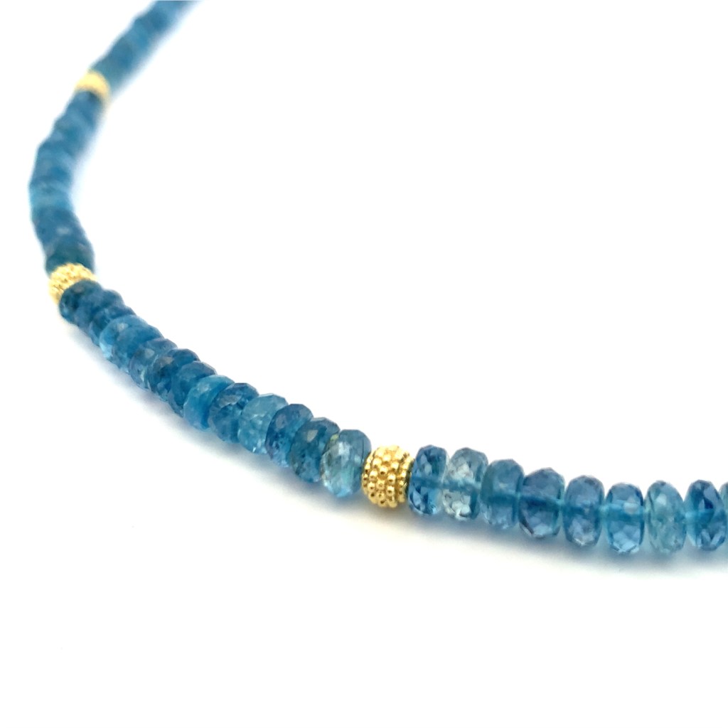 Lauren K 18K Yellow Gold Aquamarine Strand Necklace